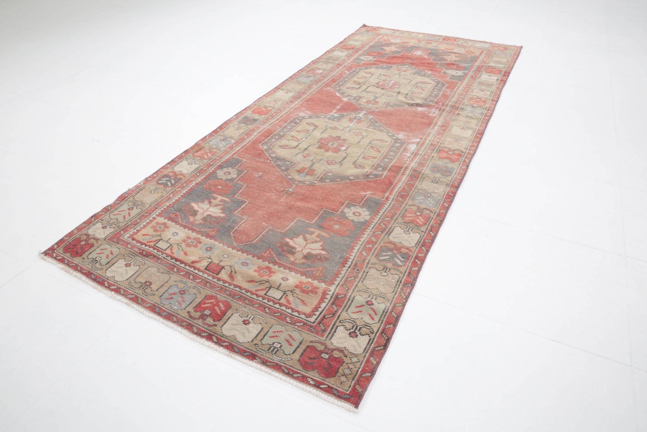 3' x 8' Vintage rug, Cotton Vintage rug, Entryway-Hallway Vintage rug, Kitchen-Dining Vintage rug, Living Room Vintage rug, Nursery Vintage rug, Office Vintage rug, Oriental Vintage rug, Red Vintage rug, Rustic-Primitive Vintage rug, Vintage, Wool Vintage rug, Vintage rug