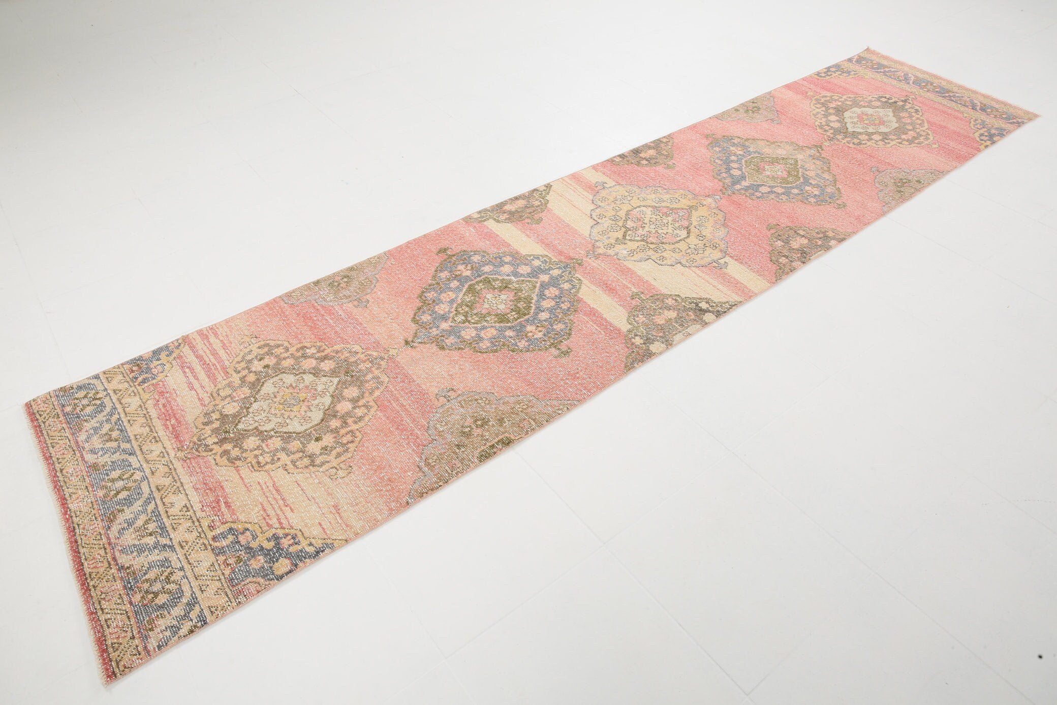 2' x 12' Vintage rug, Cotton Vintage rug, Entryway-Hallway Vintage rug, Kids Vintage rug, Kitchen-Dining Vintage rug, Living Room Vintage rug, Office Vintage rug, Pink Vintage rug, Rustic-Primitive Vintage rug, Southwestern Vintage rug, Vintage Runner, Wool Vintage rug, Vintage rug