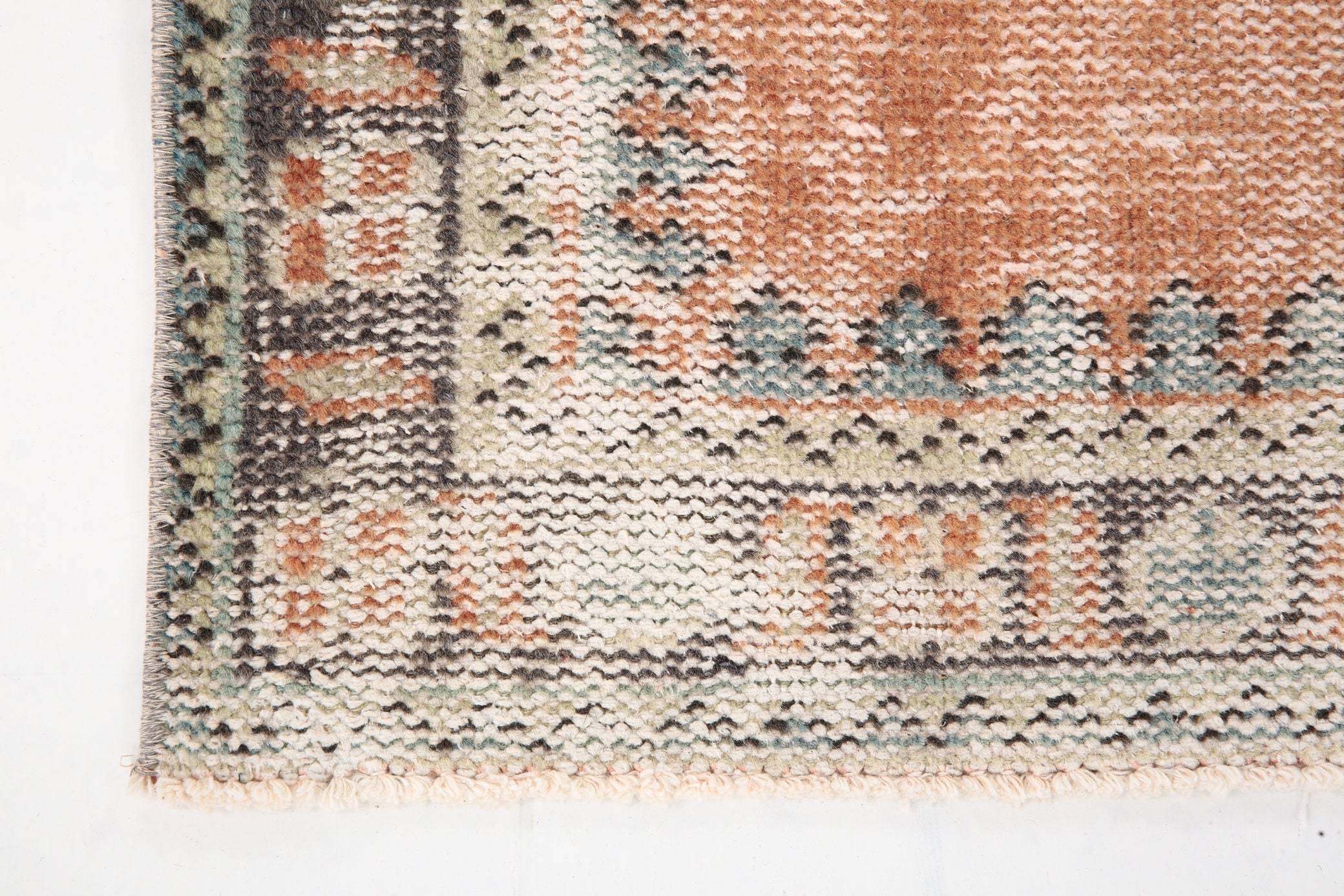 2' x 10' Vintage rug, Cotton Vintage rug, Country-Farmhouse Vintage rug, Dorm Vintage rug, Entryway-Hallway Vintage rug, Floral Vintage rug, Kitchen-Dining Vintage rug, Living Room Vintage rug, Office Vintage rug, Orange Vintage rug, Vintage Runner, Wool Vintage rug, Vintage rug