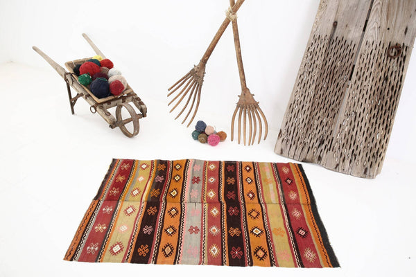 2' x 4' Kilim, Cotton Kilim, Country-Farmhouse Kilim, Dorm Kilim, Kids Kilim, Kilim Old Kilim, Kitchen-Dining Kilim, Living Room Kilim, Multi Color Kilim, Office Kilim, Striped, Wool Kilim, Kilim