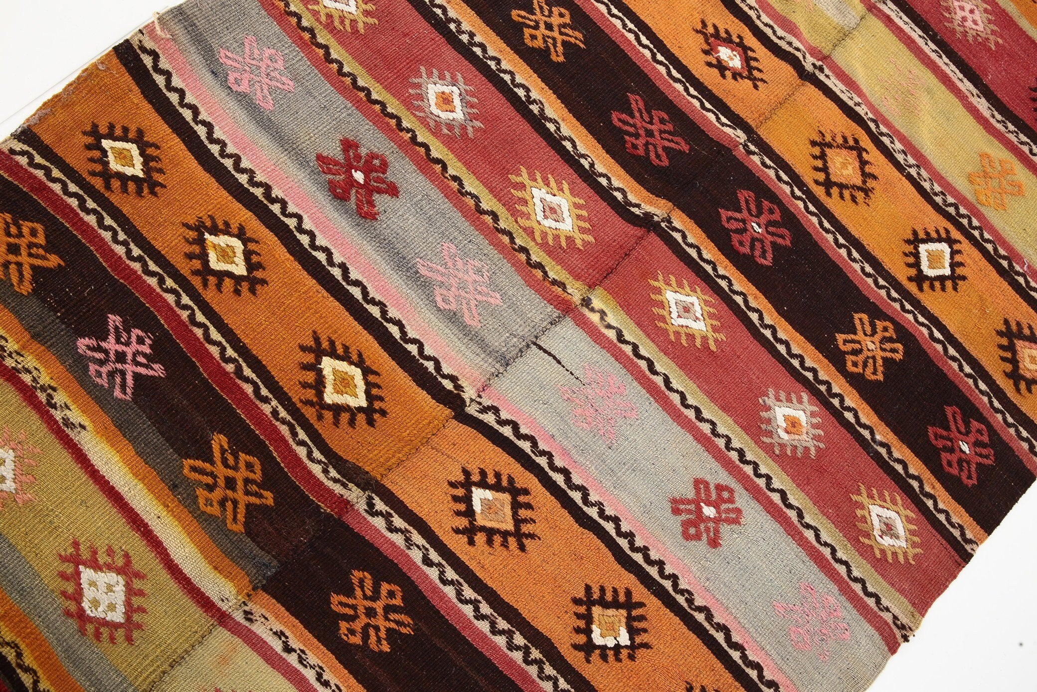 2' x 4' Kilim, Cotton Kilim, Country-Farmhouse Kilim, Dorm Kilim, Kids Kilim, Kilim Old Kilim, Kitchen-Dining Kilim, Living Room Kilim, Multi Color Kilim, Office Kilim, Striped, Wool Kilim, Kilim