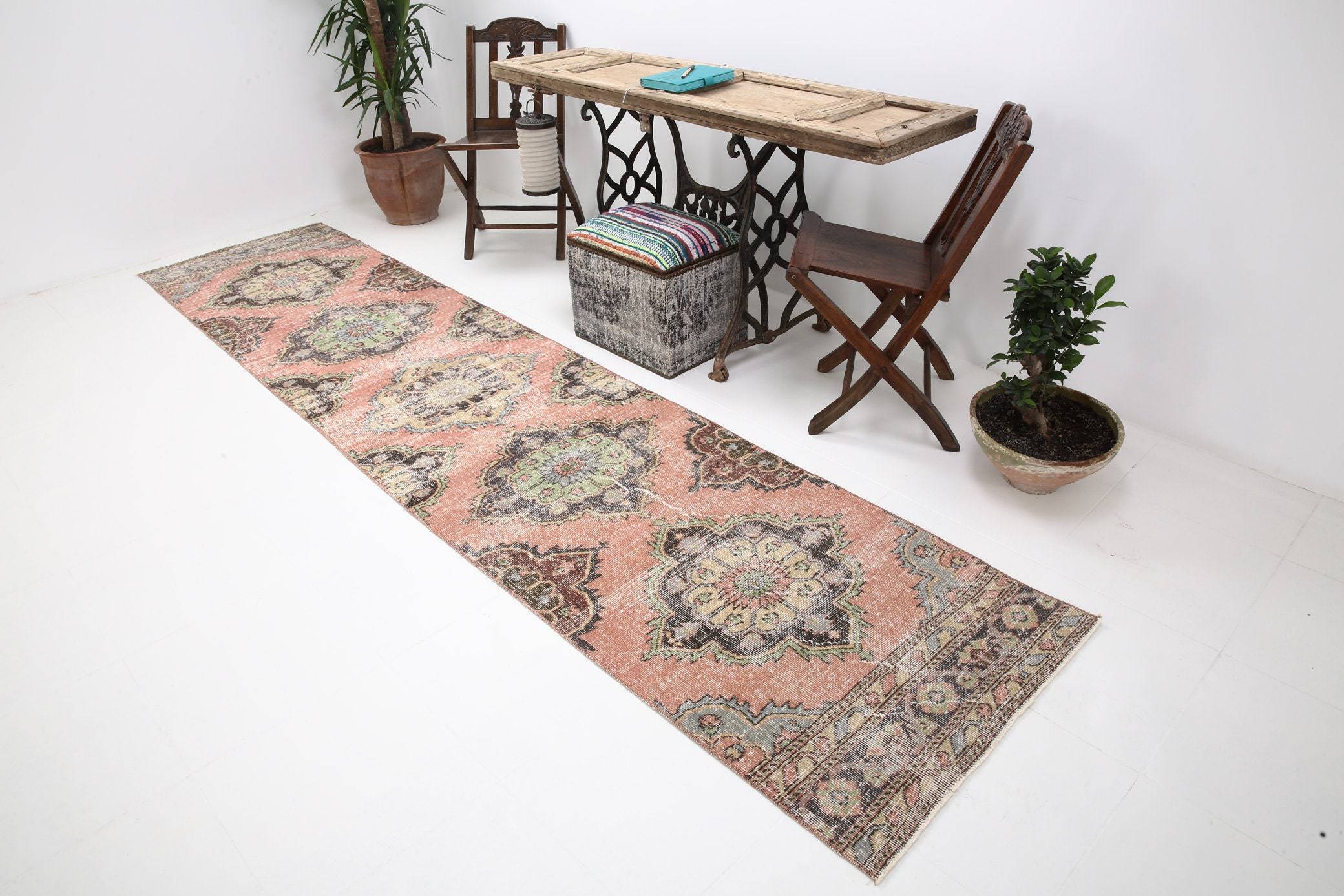 2' x 11' Pink Turkish Vintage Runner Rug  |  RugReform