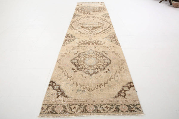 2' x 12' Vintage rug, Bedroom Vintage rug, Bohemian-Eclectic Vintage rug, Cotton Vintage rug, Entryway-Hallway Vintage rug, Floral Vintage rug, Kitchen-Dining Vintage rug, Living Room Vintage rug, Office Vintage rug, Tan-Ivory Vintage rug, Vintage Runner, Wool Vintage rug, Vintage rug