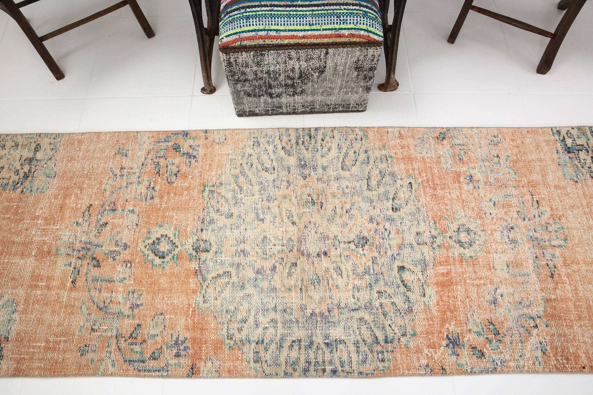 2' x 9' Vintage rug, Cotton Vintage rug, Country-Farmhouse Vintage rug, Dorm Vintage rug, Entryway-Hallway Vintage rug, Kitchen-Dining Vintage rug, Living Room Vintage rug, Office Vintage rug, Orange Vintage rug, Oriental Vintage rug, Vintage Runner, Wool Vintage rug, Vintage rug