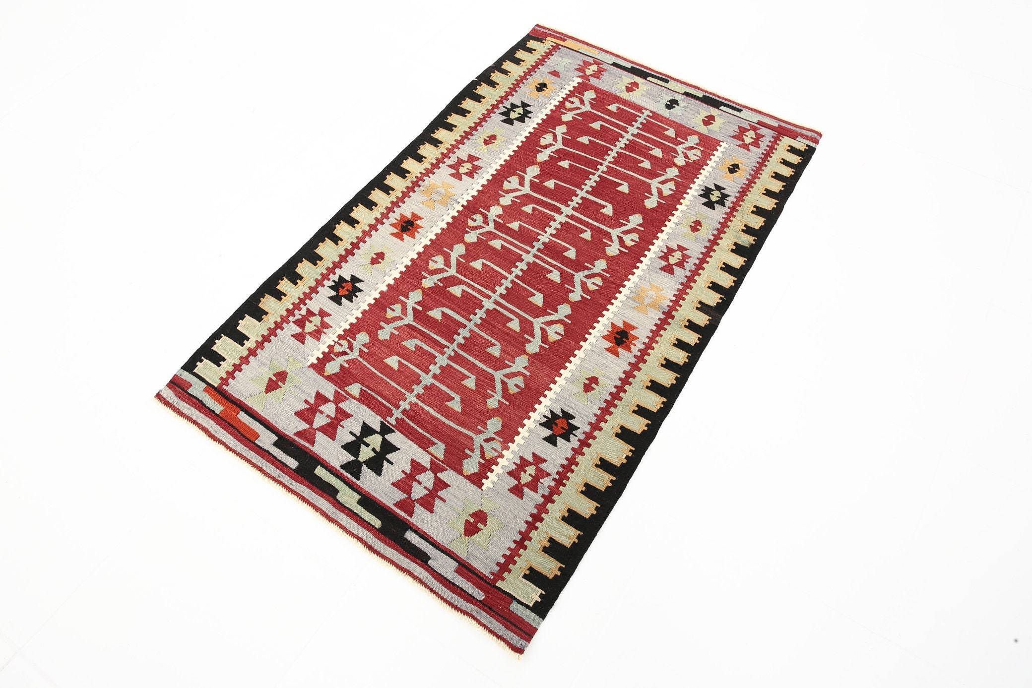 2' x 4' Kilim, Abstract Kilim, Cotton Kilim, Dorm Kilim, Kids Kilim, Kilim Old Kilim, Kitchen-Dining Kilim, Living Room Kilim, Nursery Kilim, Red Kilim, Scandinavian, Wool Kilim, Kilim