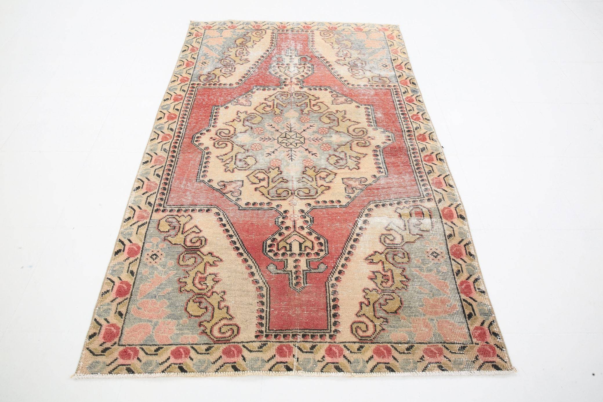 4' x 6' Red Turkish Vintage Oushak Rug  |  RugReform