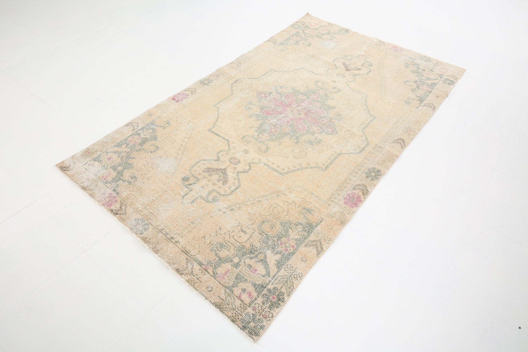 4' x 7' Tan-Ivory Turkish Vintage Oushak Rug  |  RugReform