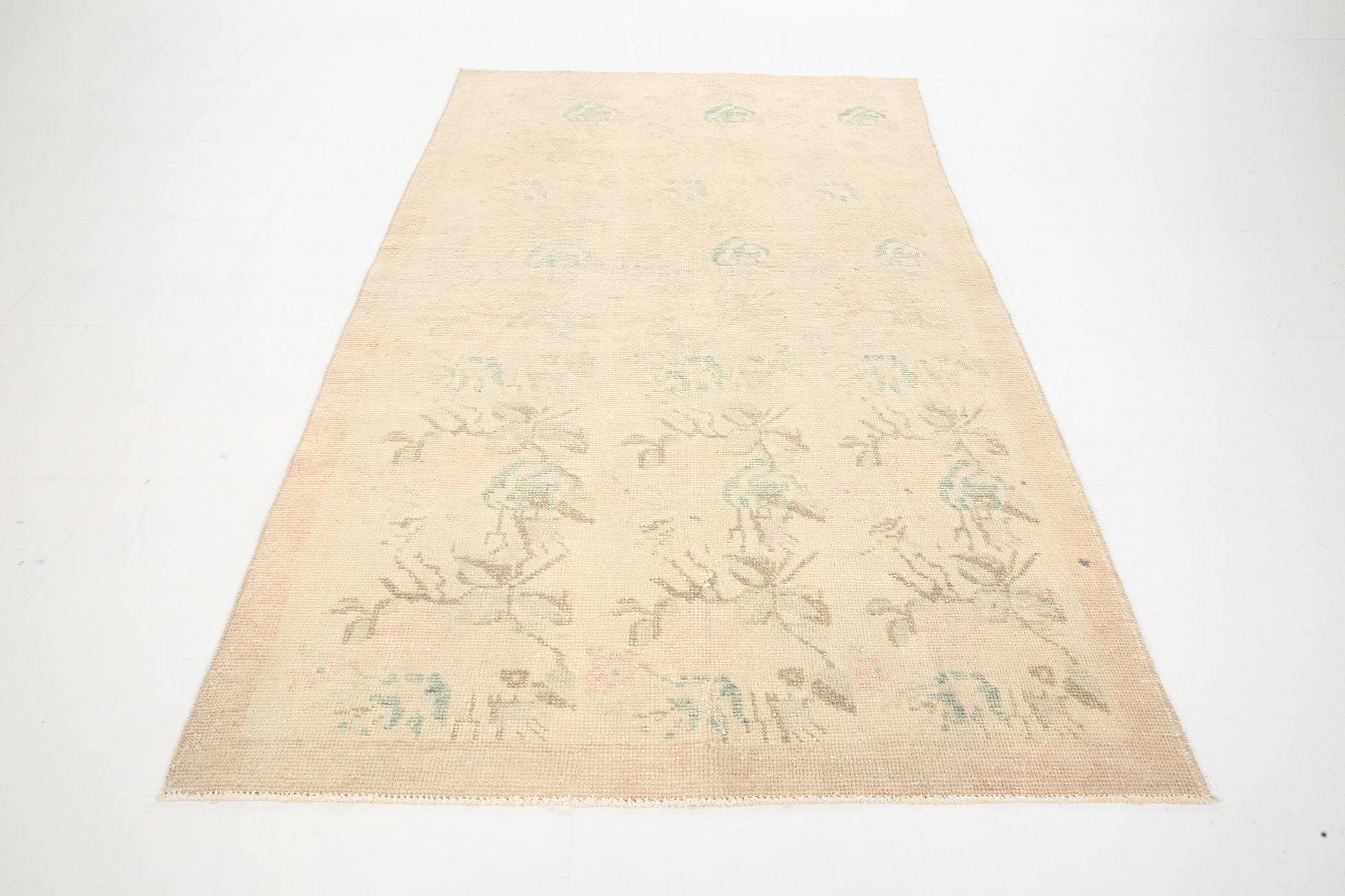 4' x 7' Tan-Ivory Turkish Vintage Oushak Rug  |  RugReform