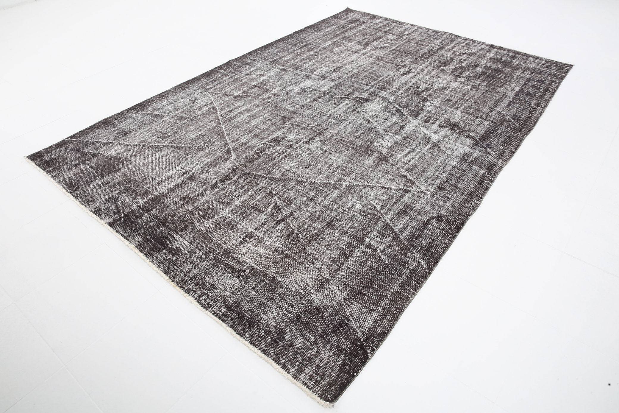 7' x 10' Black-Gray Turkish Vintage Rug  |  RugReform