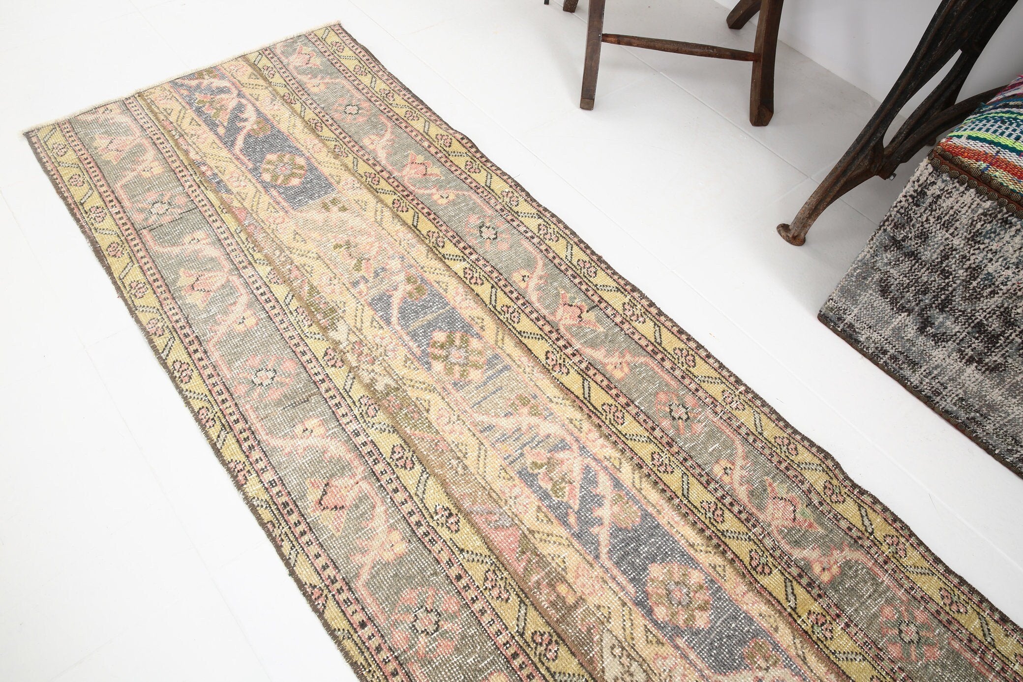 2' x 8' Yellow-Gold Turkish Vintage Runner Rug  |  RugReform