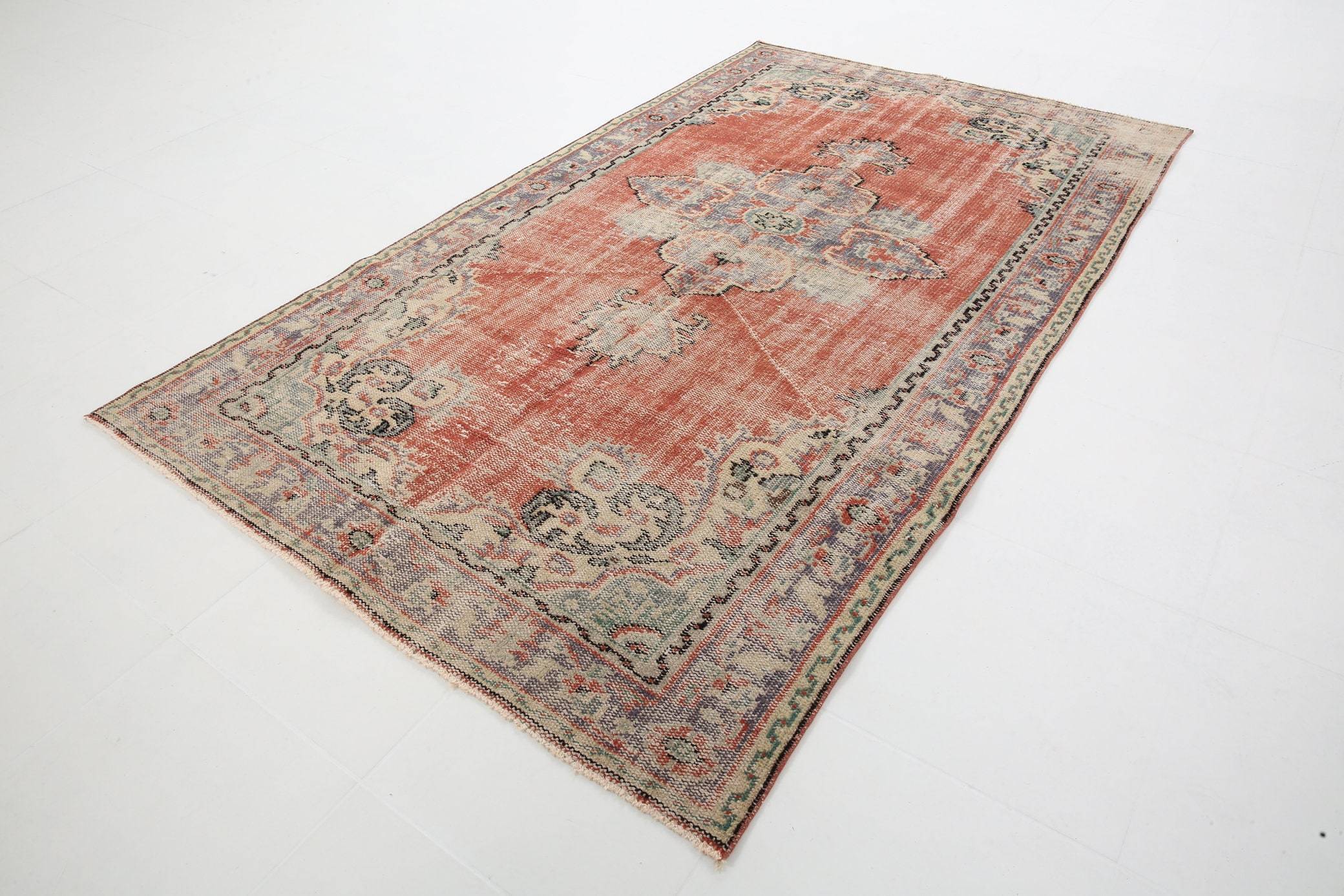 4' x 7' Vintage rug, Cotton Vintage rug, Dorm Vintage rug, Kitchen-Dining Vintage rug, Living Room Vintage rug, Nursery Vintage rug, Office Vintage rug, Red Vintage rug, Rustic-Primitive Vintage rug, Southwestern Vintage rug, Vintage, Wool Vintage rug, Vintage rug