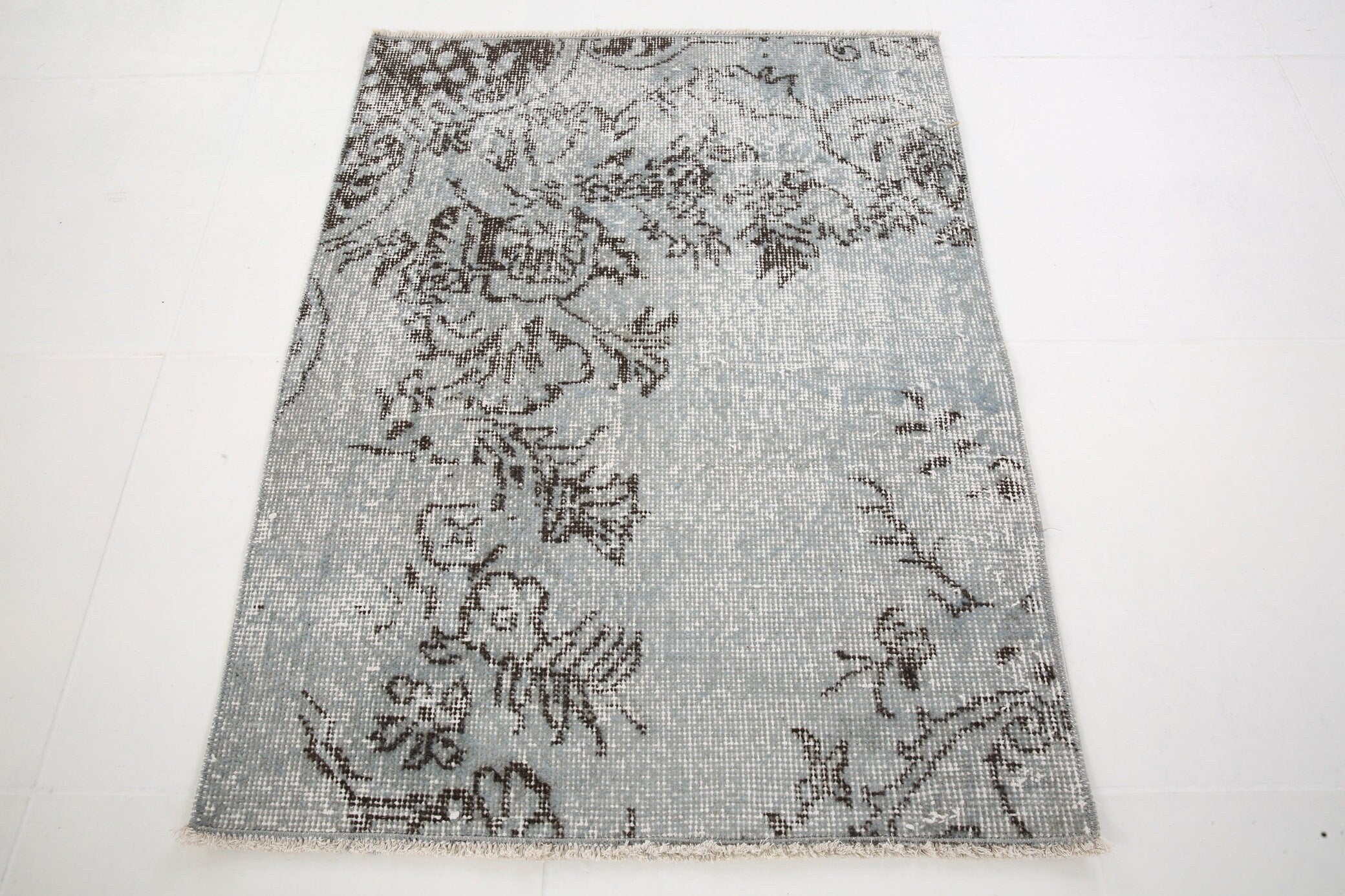 2' x 2' Black-Gray Turkish Vintage Runner Rug  |  RugReform