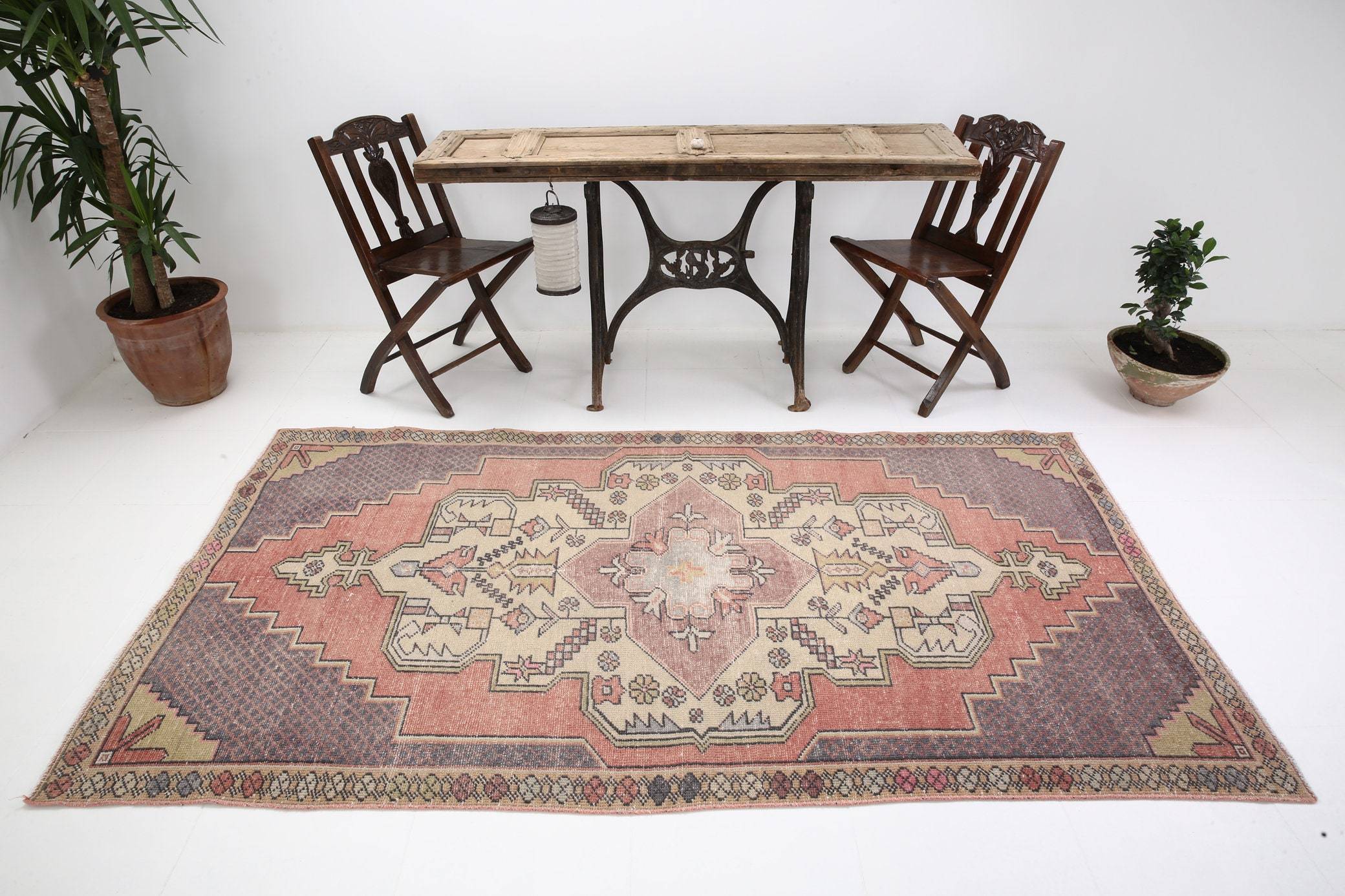 4' x 8' Vintage rug, Bedroom Vintage rug, Cotton Vintage rug, Dorm Vintage rug, Kitchen-Dining Vintage rug, Living Room Vintage rug, Office Vintage rug, Red Vintage rug, Rustic-Primitive Vintage rug, Southwestern Vintage rug, Vintage, Wool Vintage rug, Vintage rug