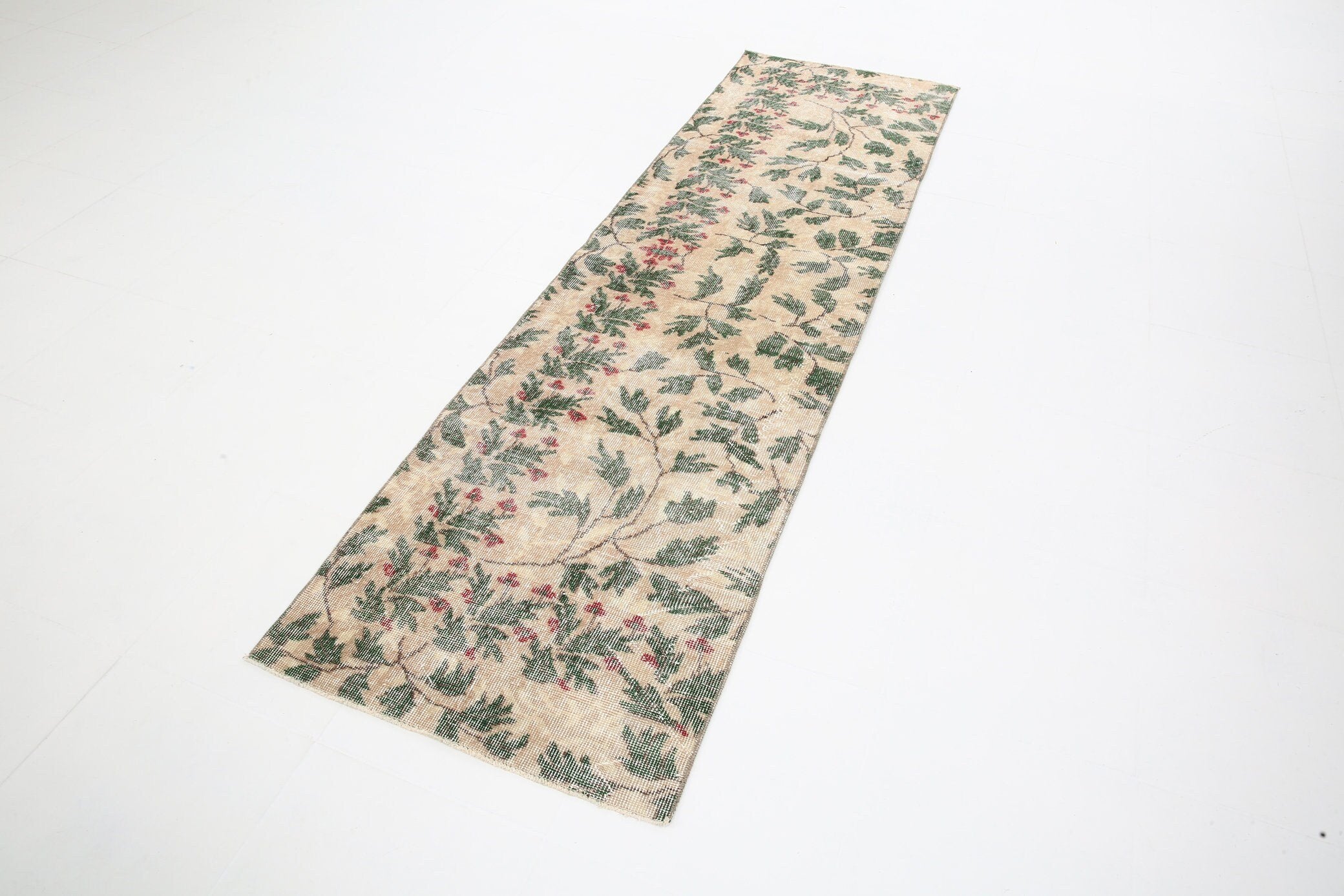 2' x 8' Green Turkish Vintage Runner Rug  |  RugReform