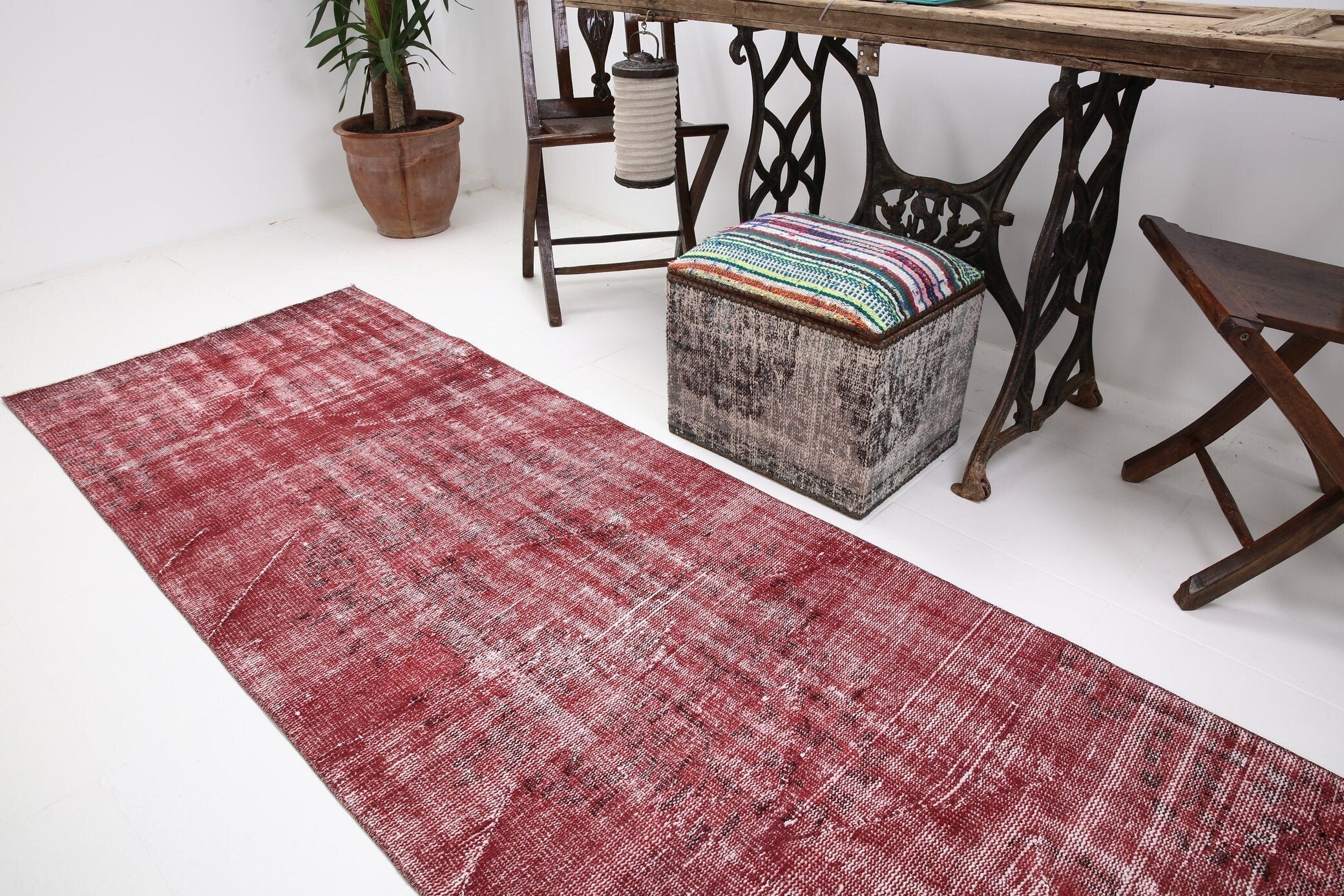 2' x 8' Red Turkish Vintage Runner Rug  |  RugReform