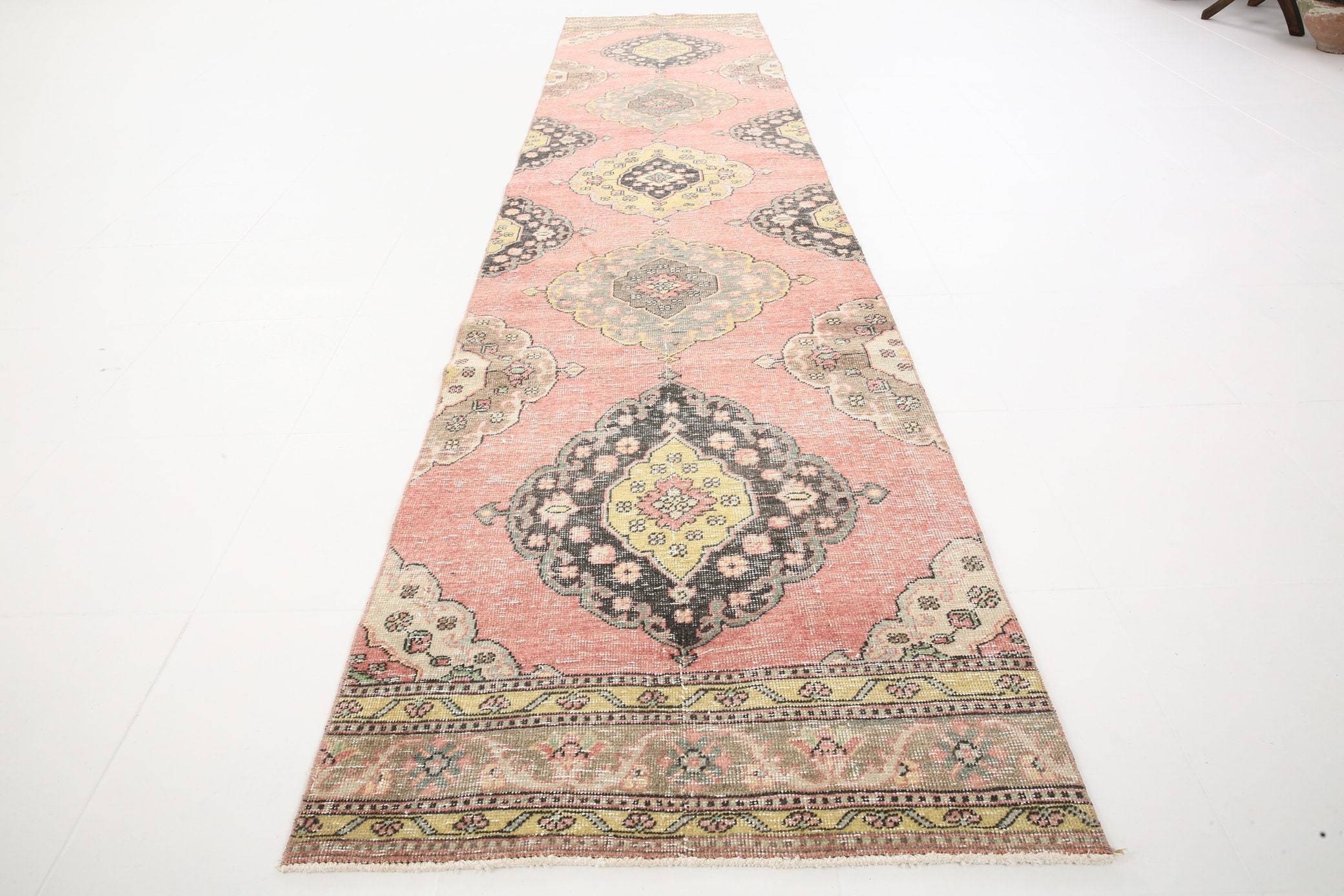 2' x 12' Vintage rug, Cotton Vintage rug, Dorm Vintage rug, Entryway-Hallway Vintage rug, Kitchen-Dining Vintage rug, Living Room Vintage rug, Office Vintage rug, Pink Vintage rug, Scandinavian Vintage rug, Southwestern Vintage rug, Vintage Runner, Wool Vintage rug, Vintage rug