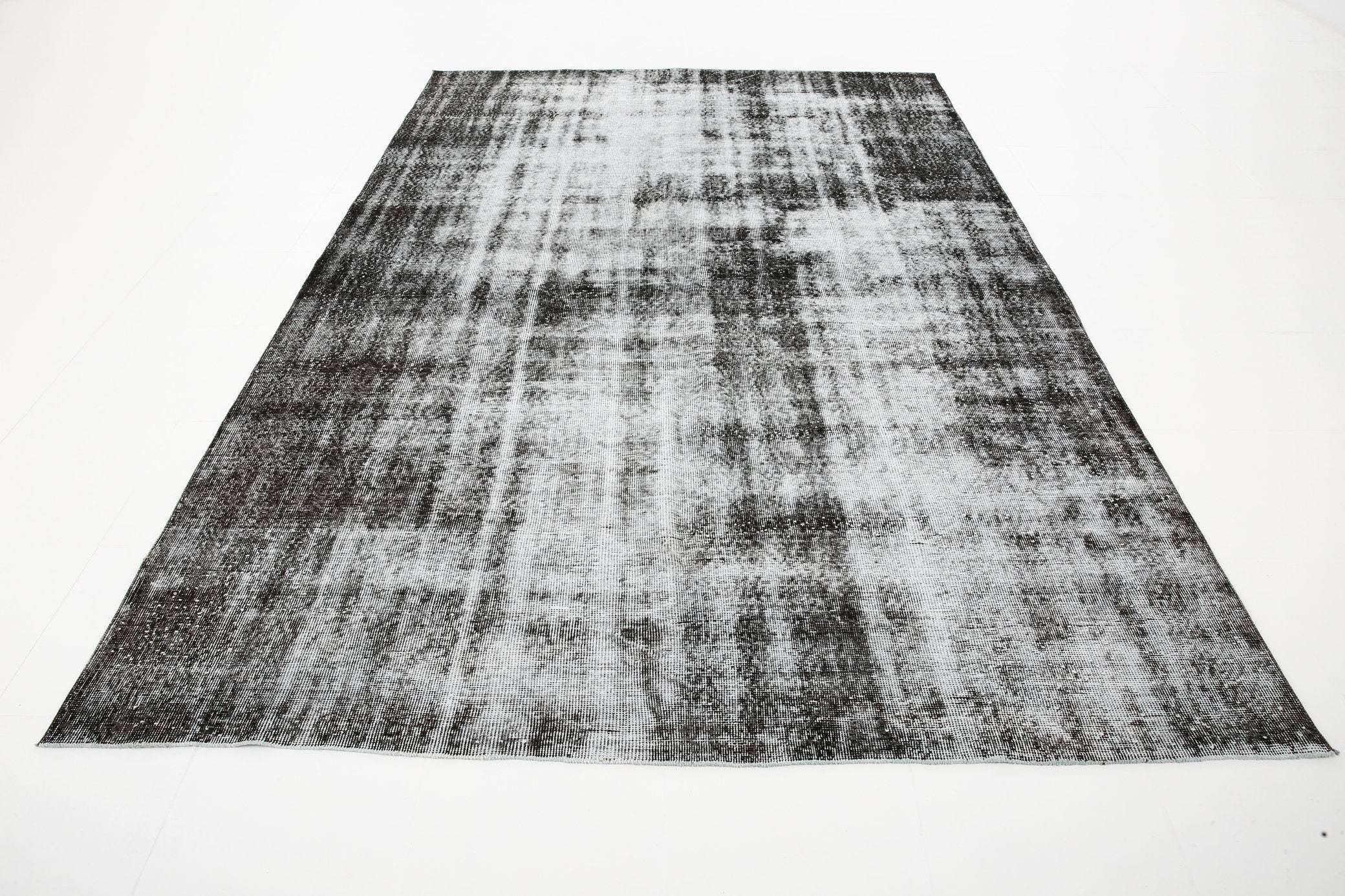 7' x 10' Black-Gray Turkish Vintage Rug  |  RugReform