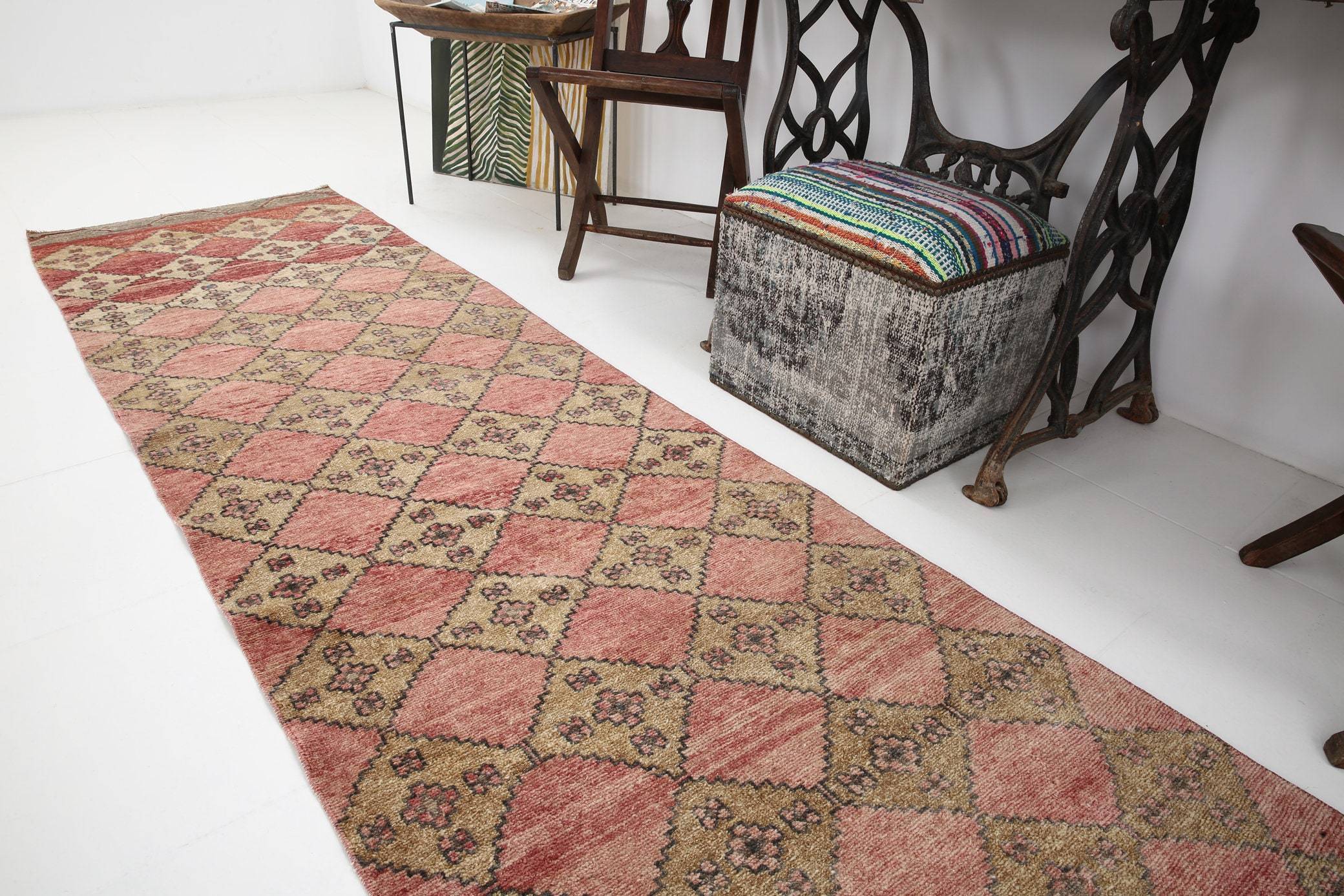 2' x 12' Vintage rug, Cotton Vintage rug, Entryway-Hallway Vintage rug, Geometric Vintage rug, Kitchen-Dining Vintage rug, Laundry Vintage rug, Living Room Vintage rug, Office Vintage rug, Red Vintage rug, Rustic-Primitive Vintage rug, Vintage Runner, Wool Vintage rug, Vintage rug