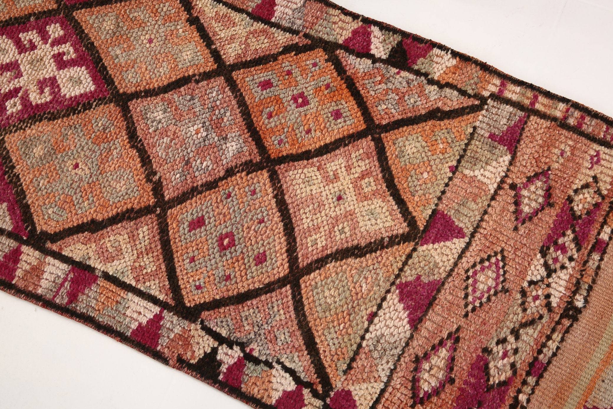 2' x 13' Pink Turkish Vintage Herki Rug  |  RugReform