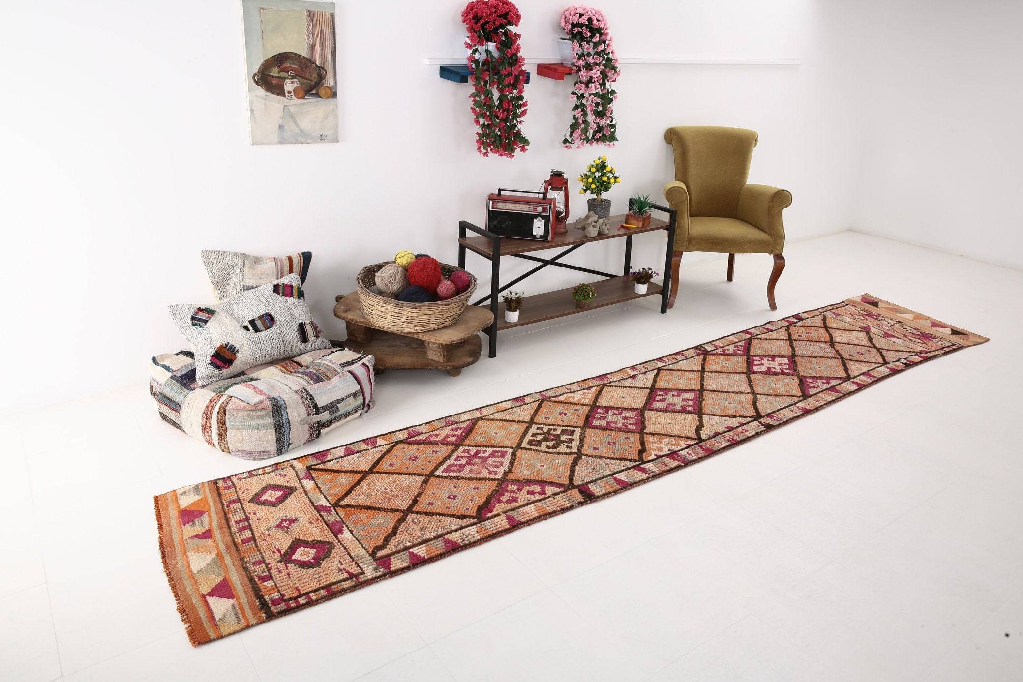 2' x 13' Pink Turkish Vintage Herki Rug  |  RugReform