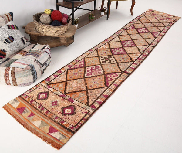 2' x 13' Pink Turkish Vintage Herki Rug  |  RugReform