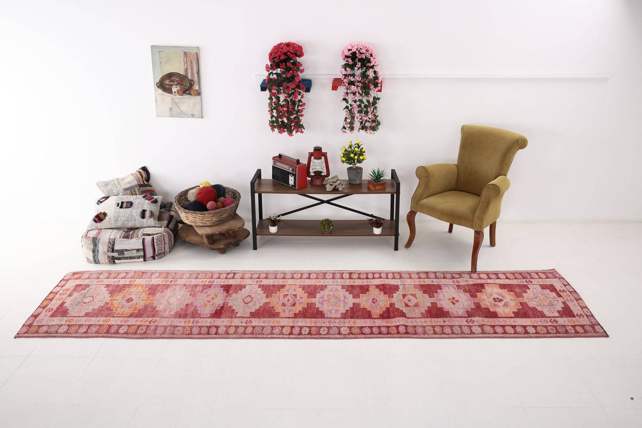 2' x 12' Red Turkish Vintage Herki Rug  |  RugReform