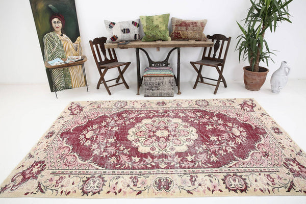 5' x 9' Red Turkish Vintage Rug  |  RugReform