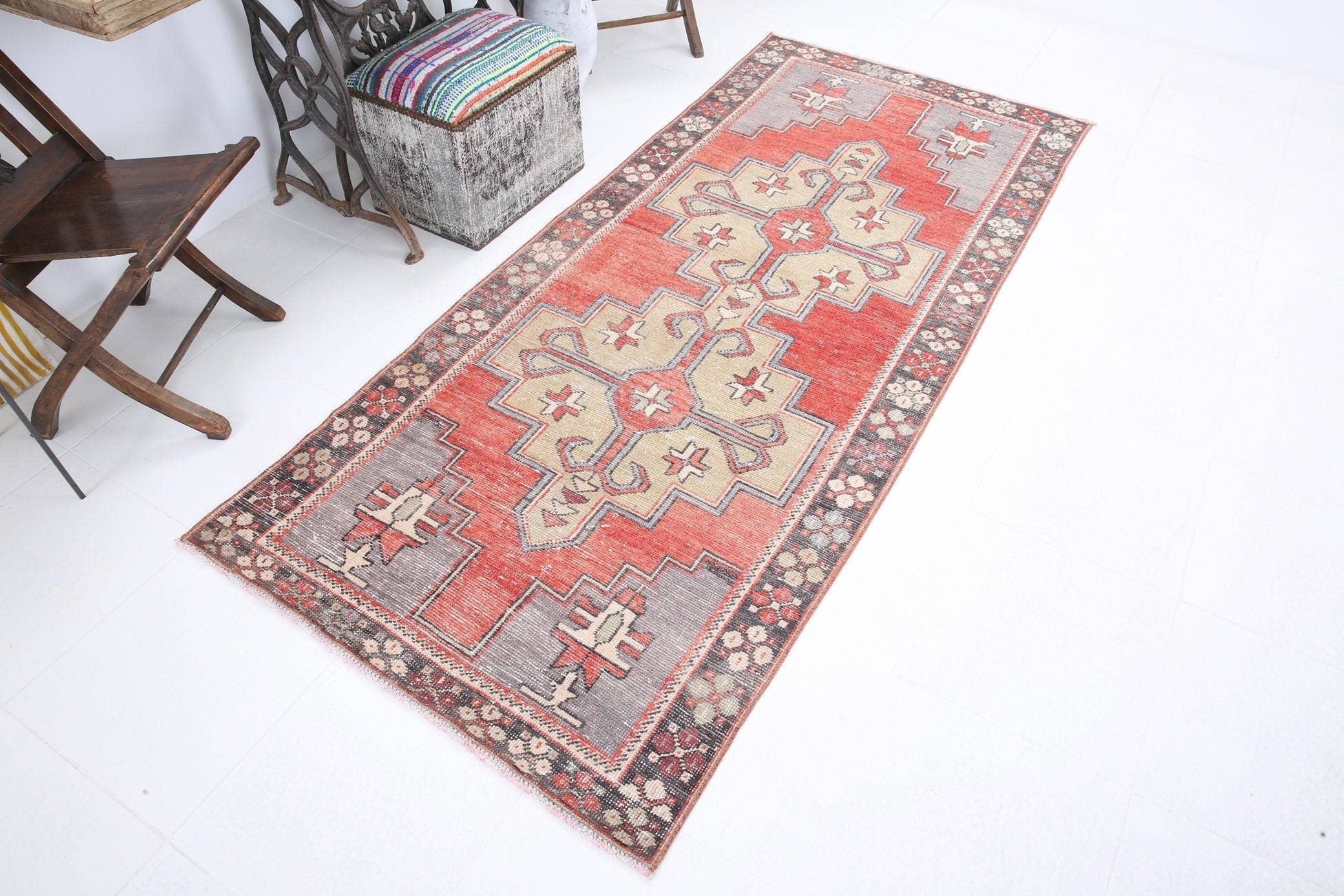 3' x 8' Vintage rug, Contemporary Vintage rug, Cotton Vintage rug, Dorm Vintage rug, Geometric Vintage rug, Kids Vintage rug, Kitchen-Dining Vintage rug, Living Room Vintage rug, Office Vintage rug, Red Vintage rug, Vintage, Wool Vintage rug, Vintage rug