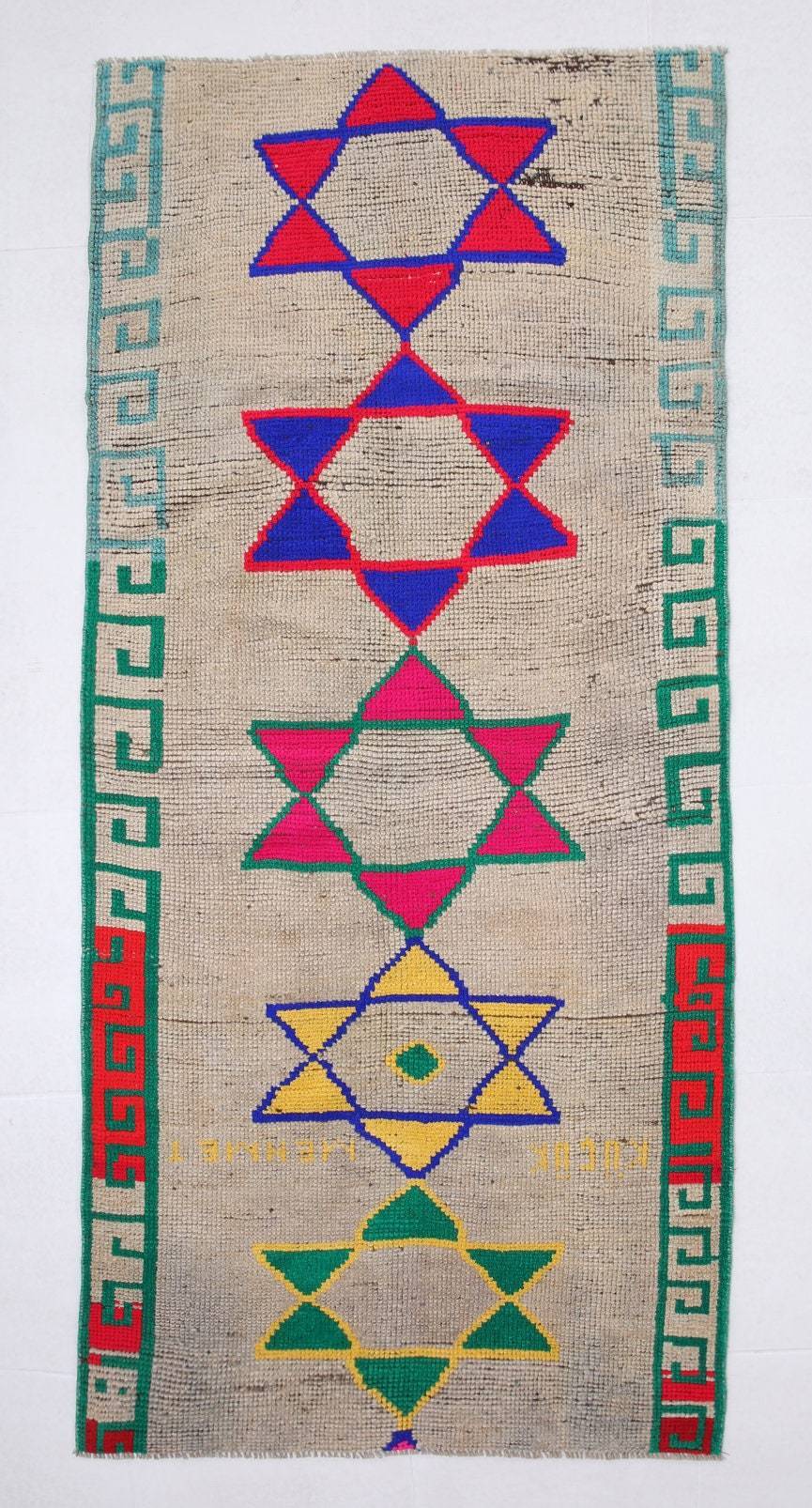 2' x 6' Vintage rug, Bedroom Vintage rug, Cotton Vintage rug, Entryway-Hallway Vintage rug, Geometric Vintage rug, Green Vintage rug, Kitchen-Dining Vintage rug, Living Room Vintage rug, Office Vintage rug, Retro Vintage rug, Vintage, Wool Vintage rug, Vintage rug