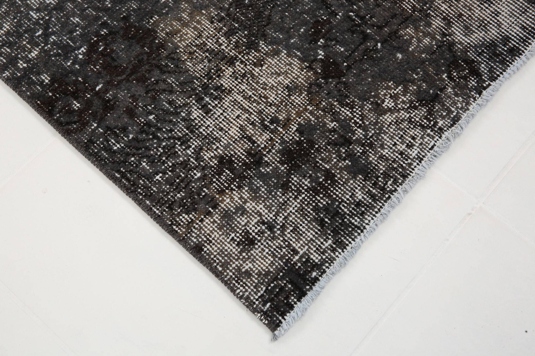 2' x 8' Black-Gray Turkish Vintage Runner Rug  |  RugReform