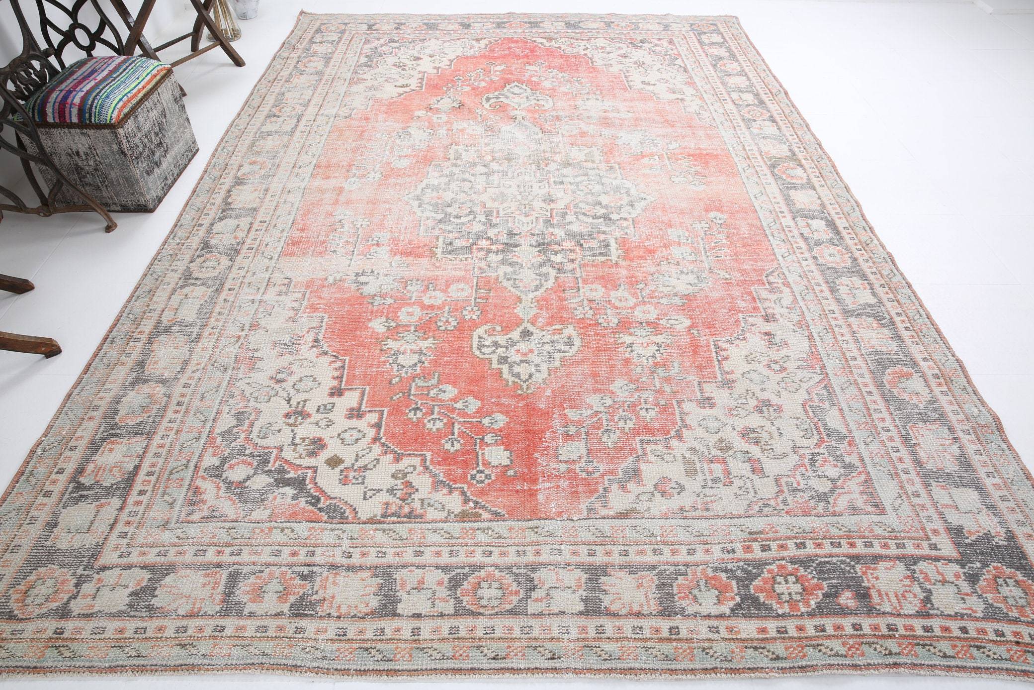 8' x 11' Red Turkish Vintage Rug  |  RugReform