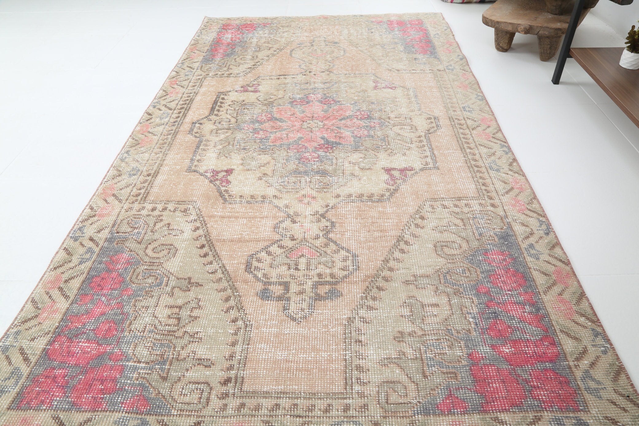 4' x 7' Tan-Ivory Turkish Vintage Oushak Rug  |  RugReform