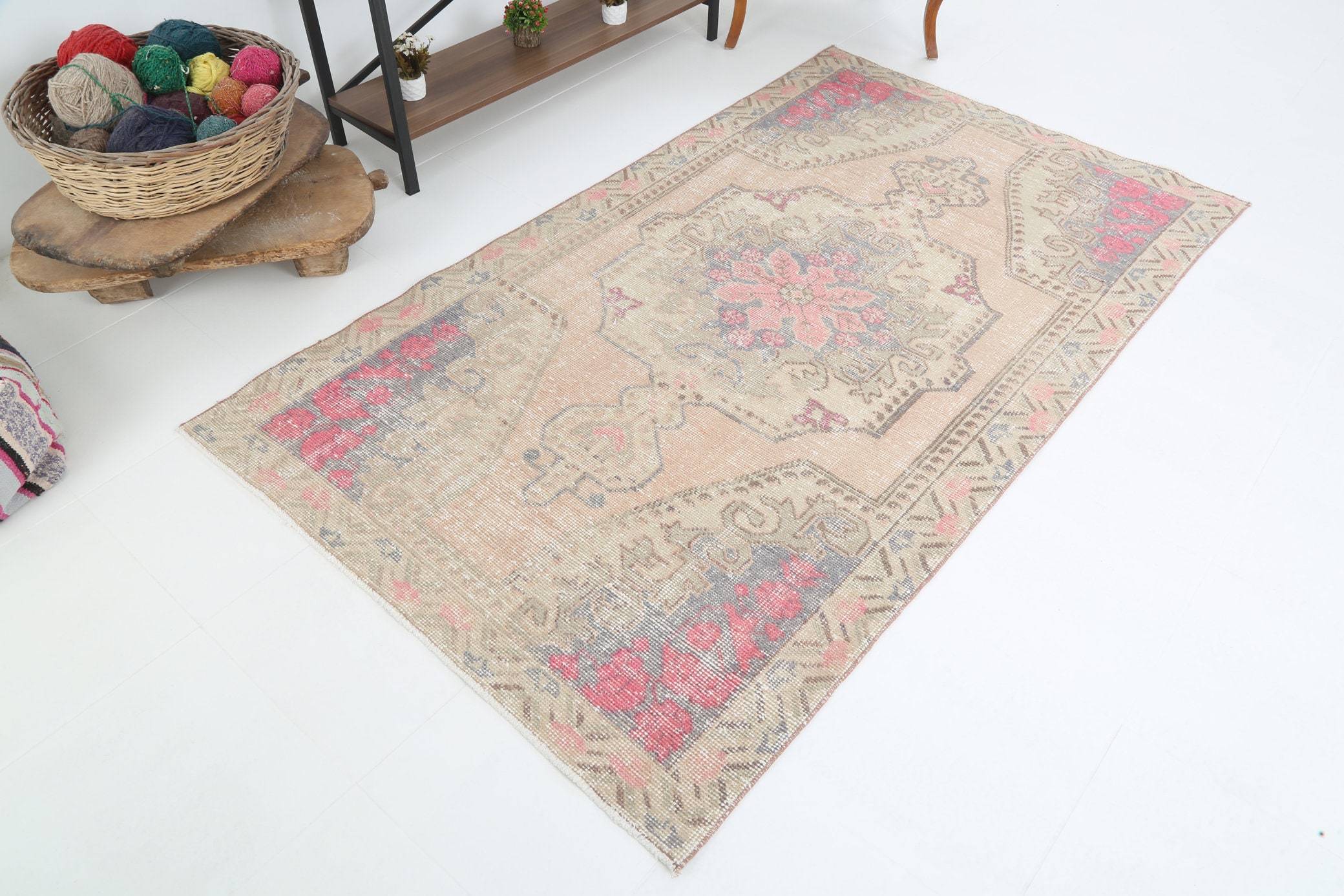 4' x 7' Tan-Ivory Turkish Vintage Oushak Rug  |  RugReform