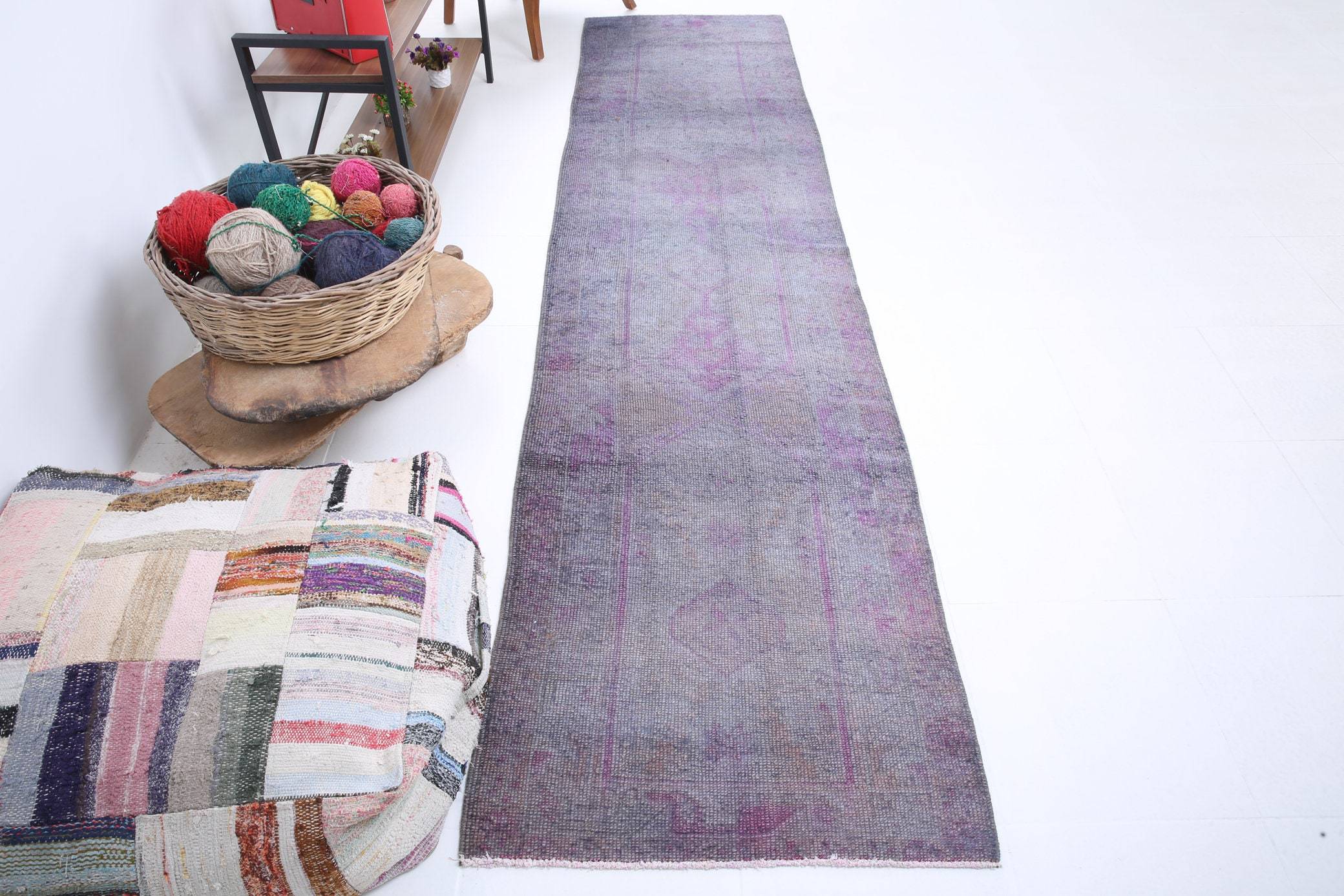 2' x 10' Purple Turkish Vintage Runner Rug  |  RugReform