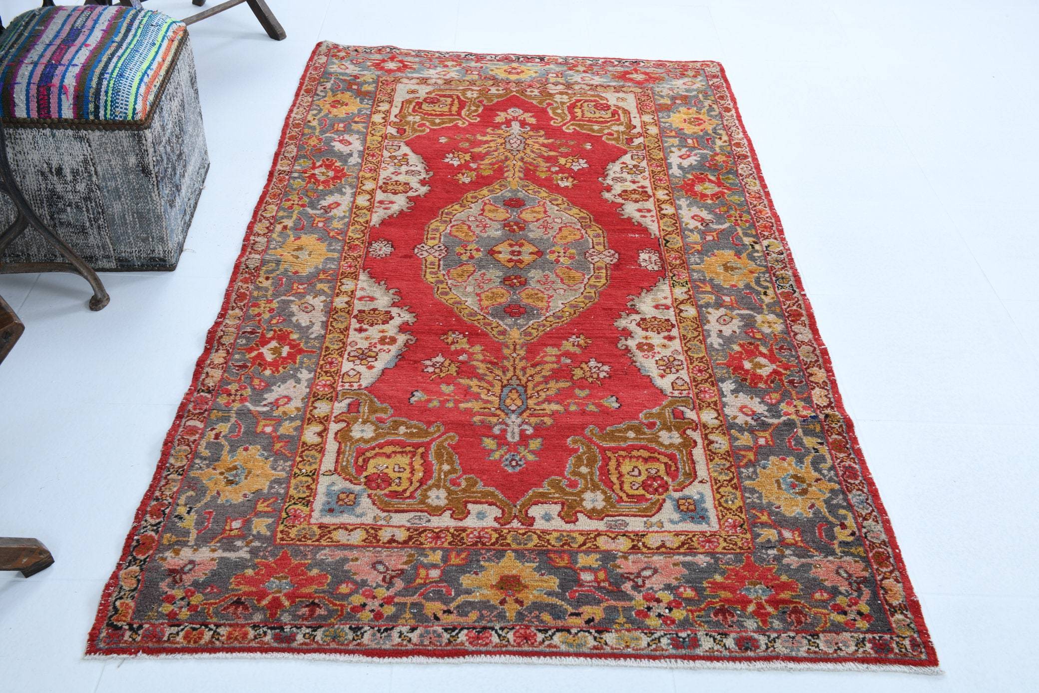 4' x 7' Red Turkish Vintage Rug  |  RugReform