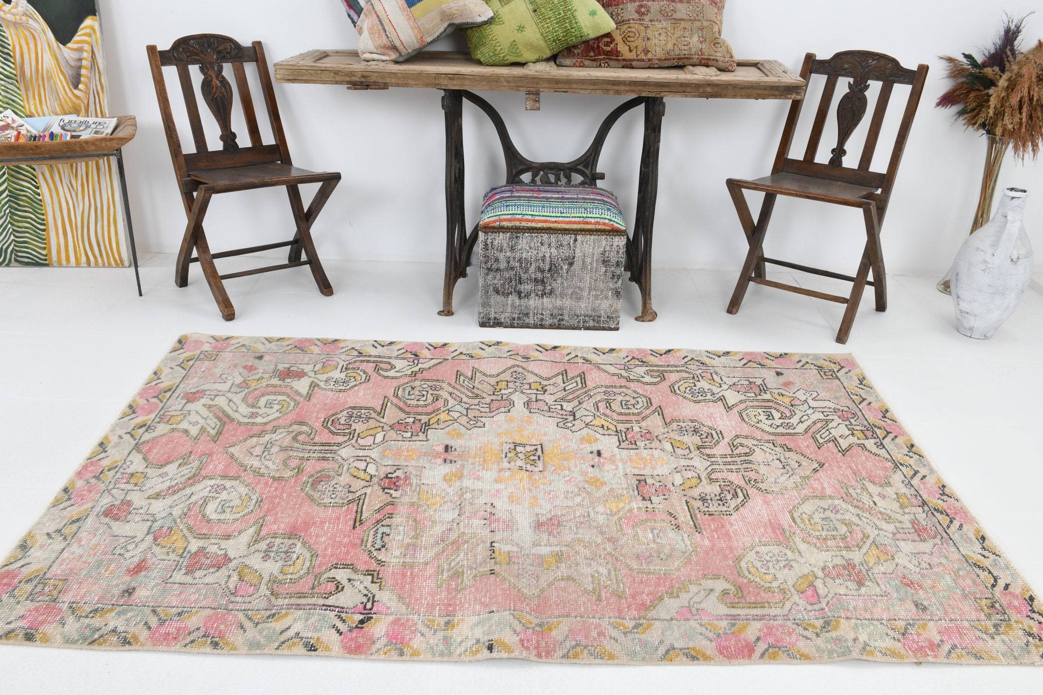 4' x 6' Pink Turkish Vintage Rug  |  RugReform