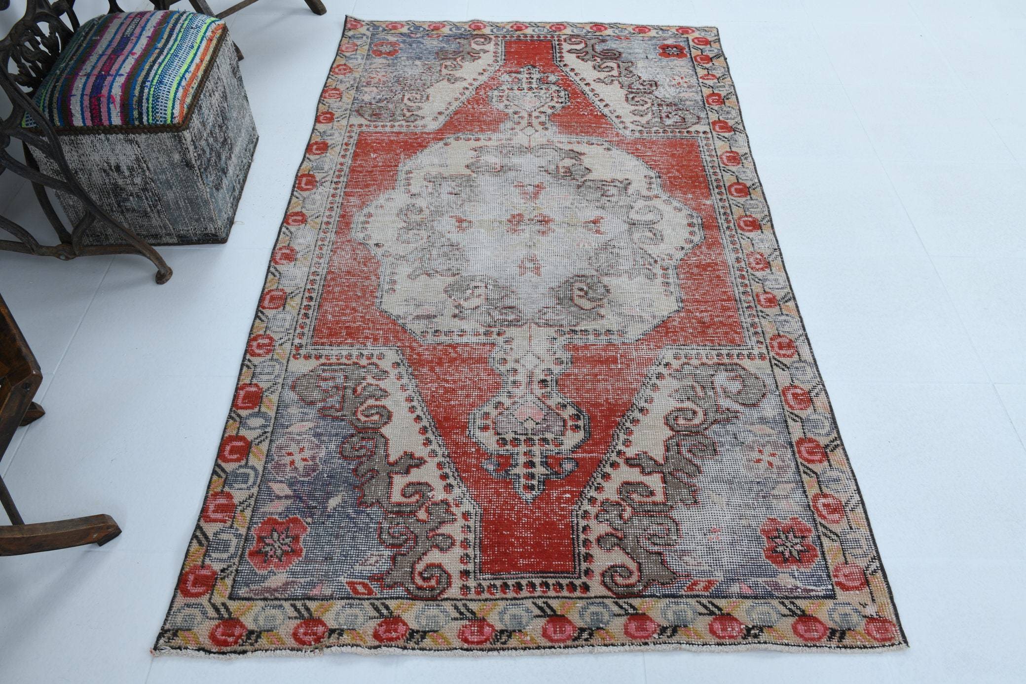 4' x 6' Red Turkish Vintage Rug  |  RugReform