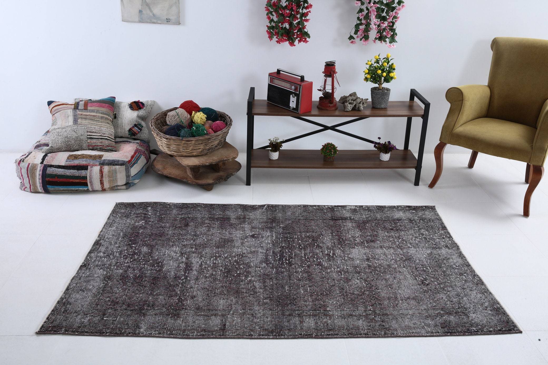 3' x 6' Black-Gray Turkish Vintage Rug  |  RugReform