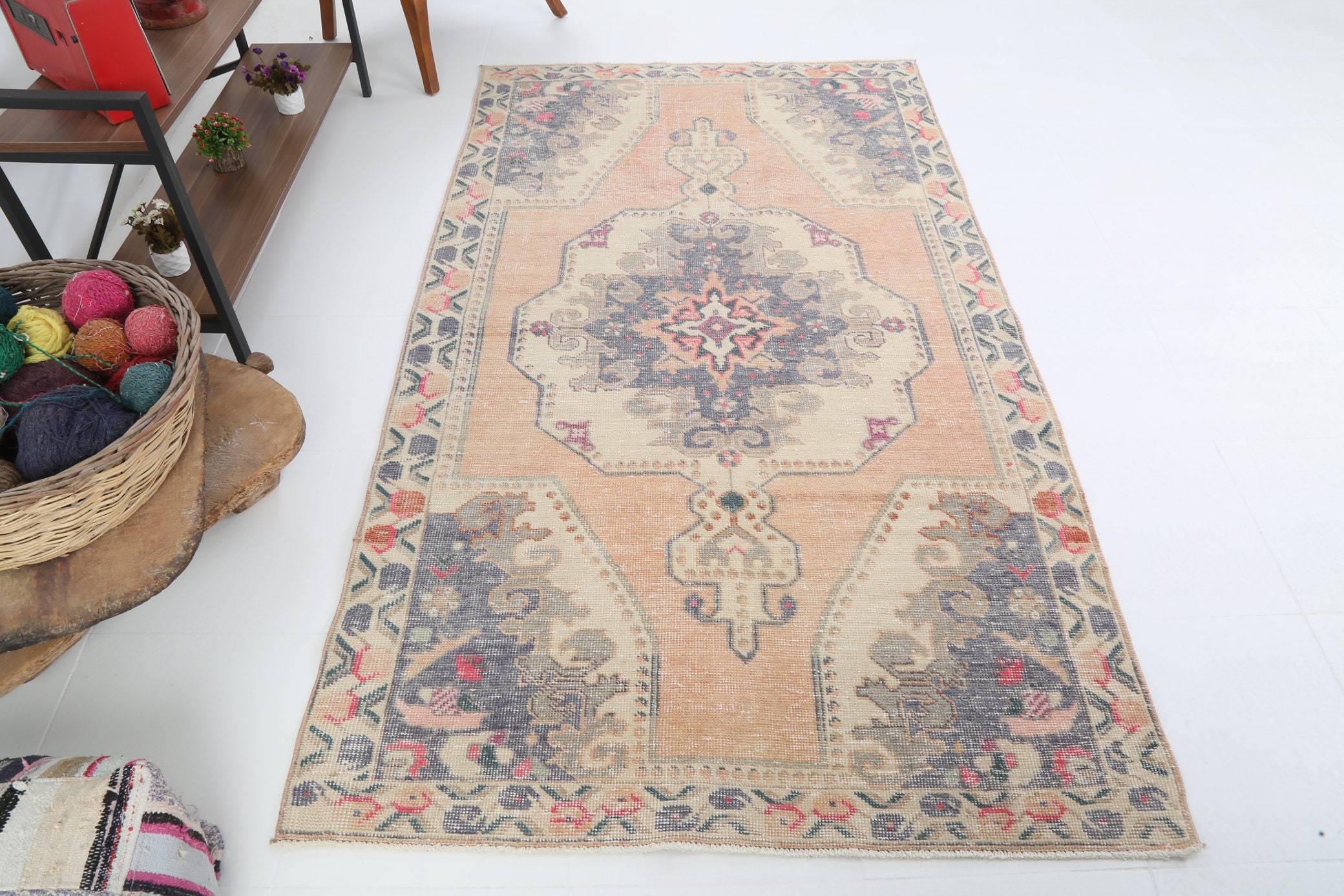 4' x 7' Multi Color Turkish Vintage Oushak Rug  |  RugReform