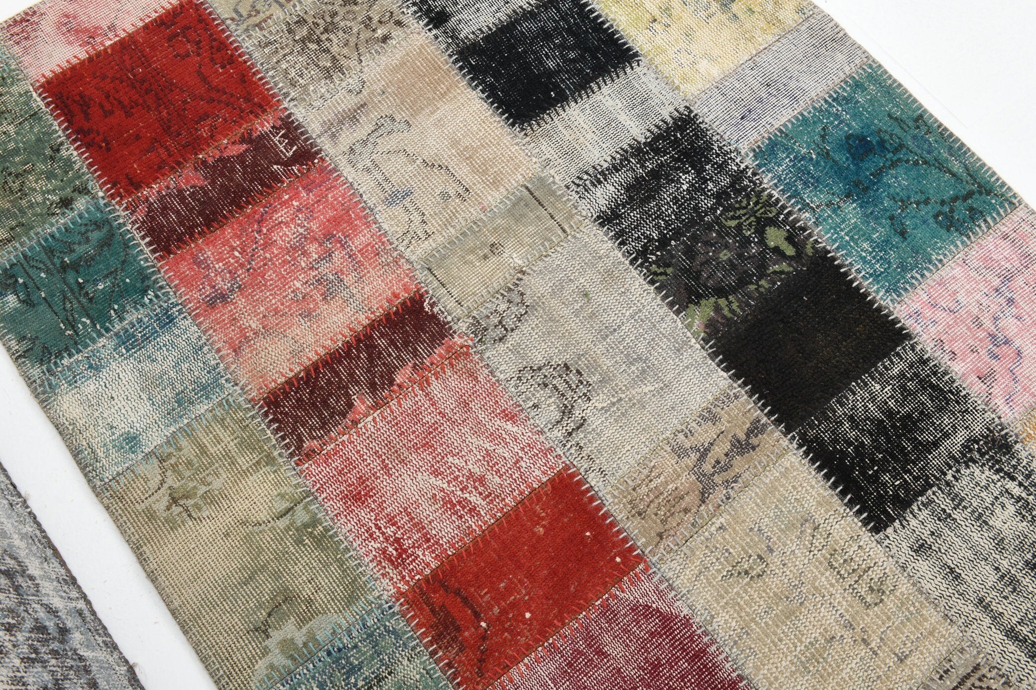 4' x 5' Multi Color Turkish Vintage Patchwork Rug  |  RugReform