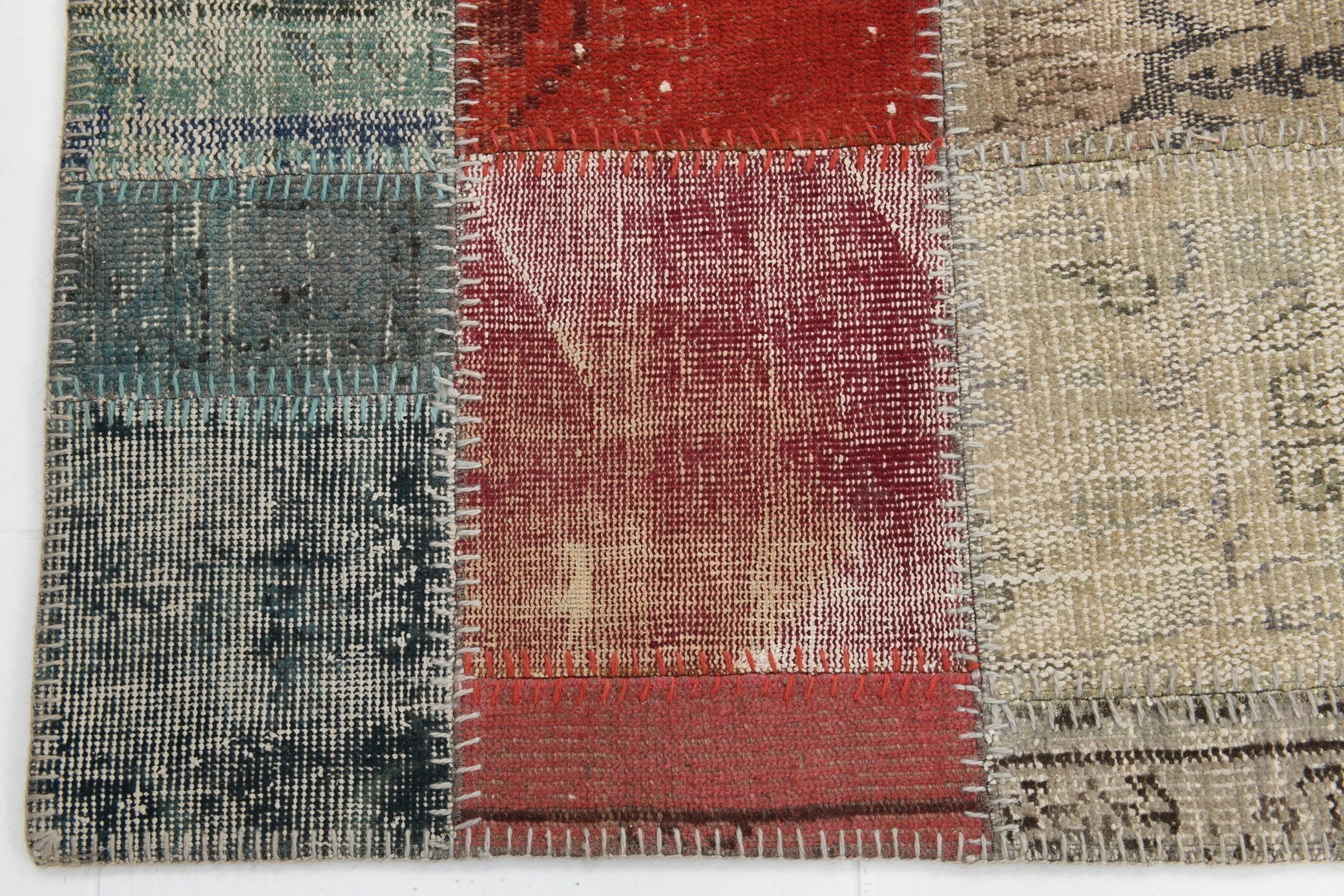 4' x 5' Multi Color Turkish Vintage Patchwork Rug  |  RugReform