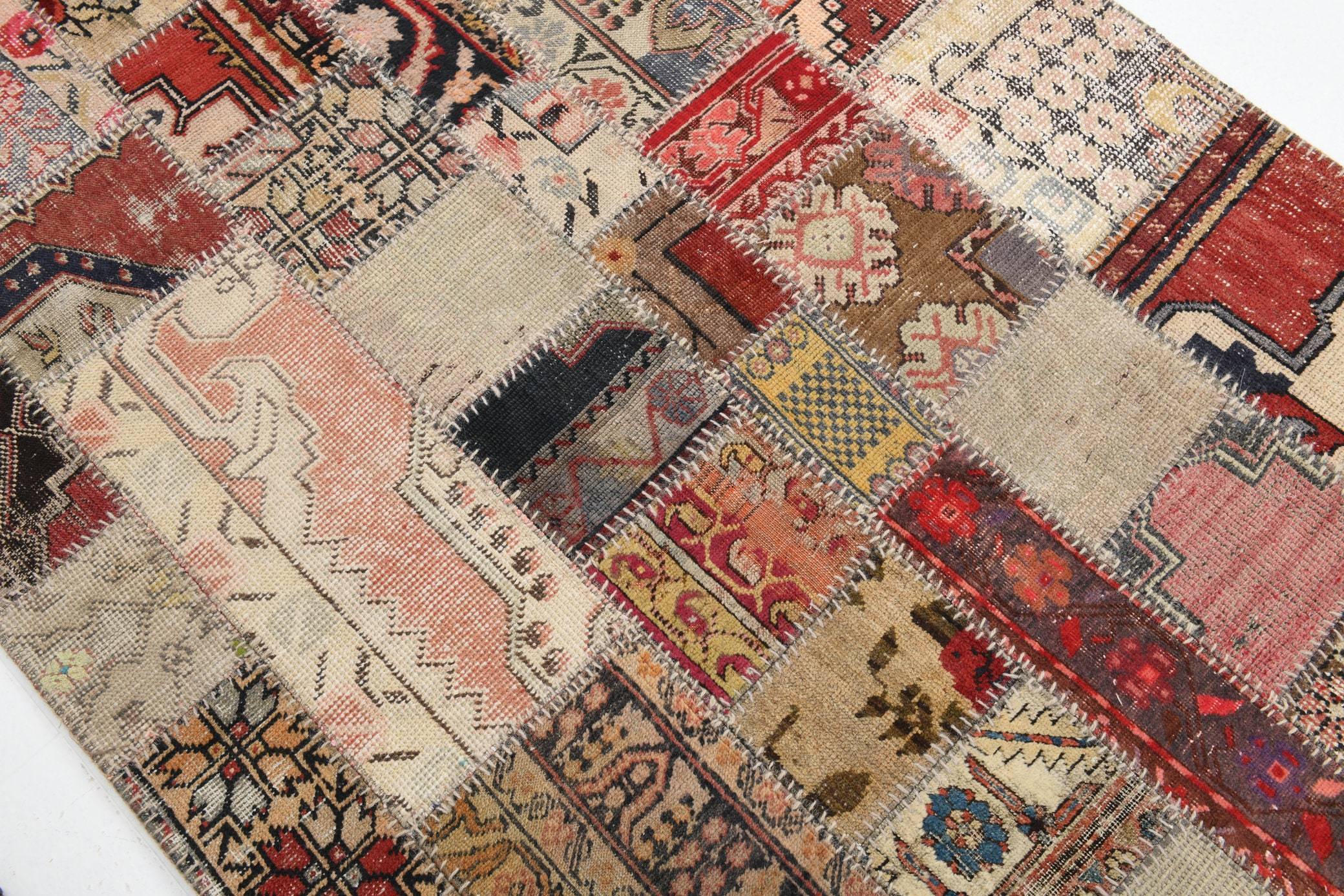 4' x 5' Multi Color Turkish Vintage Patchwork Rug  |  RugReform