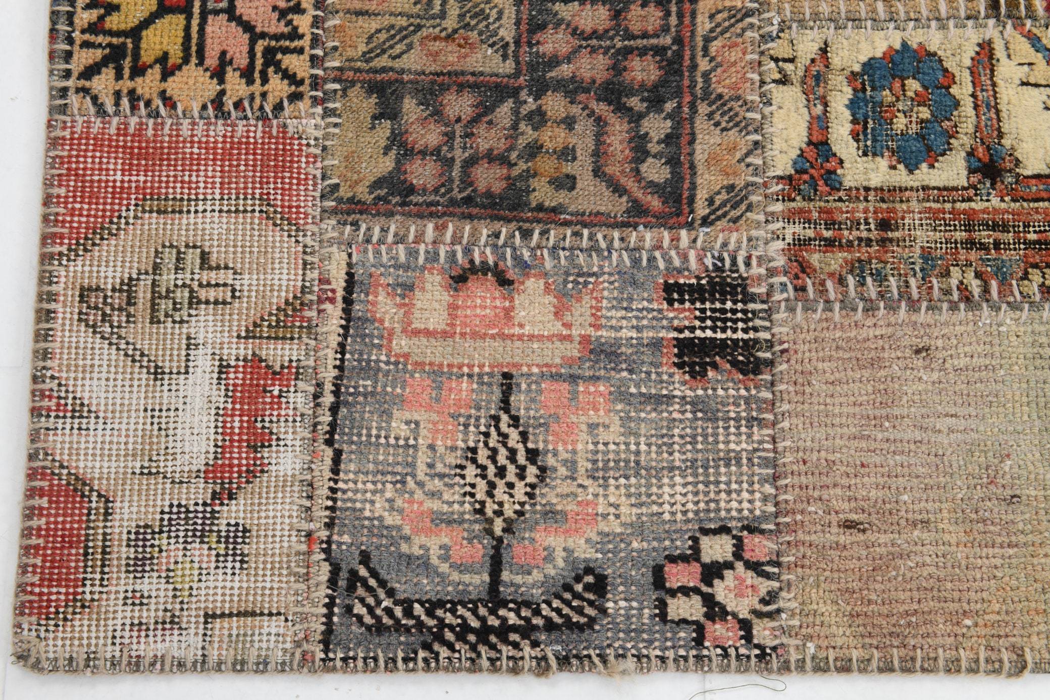 4' x 5' Multi Color Turkish Vintage Patchwork Rug  |  RugReform