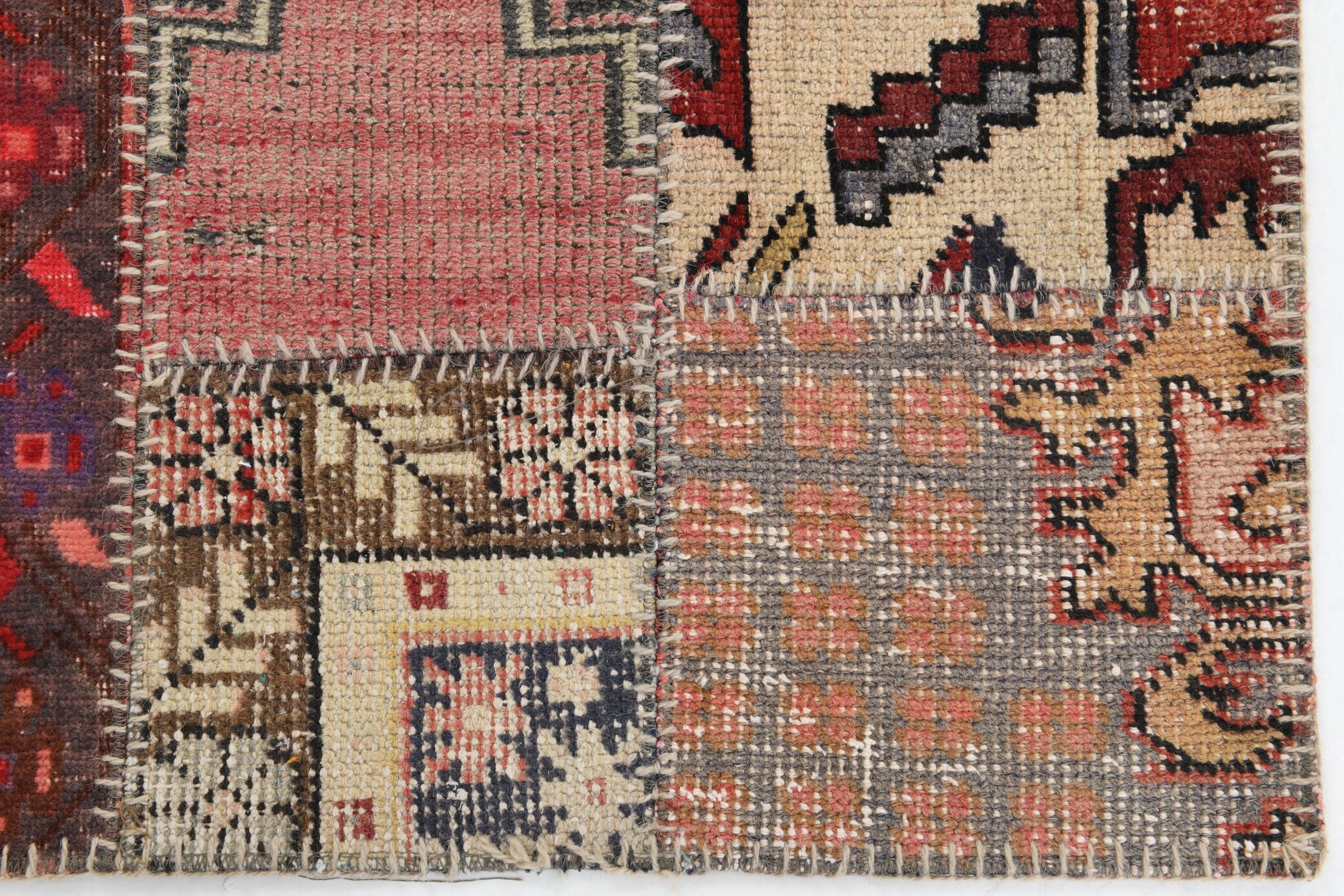 4' x 5' Multi Color Turkish Vintage Patchwork Rug  |  RugReform