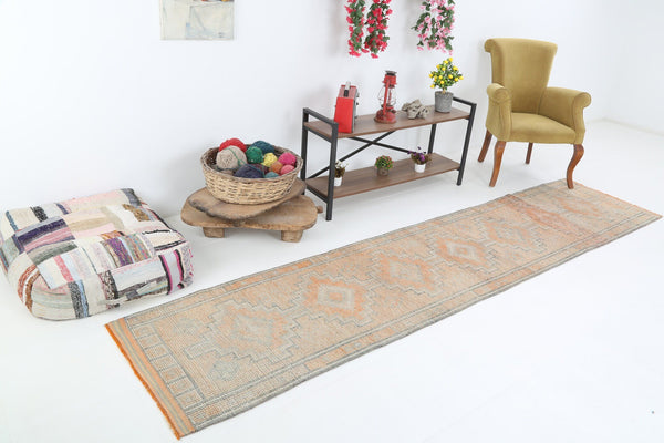 2' x 11' Tan-Ivory Turkish Vintage Herki Rug  |  RugReform