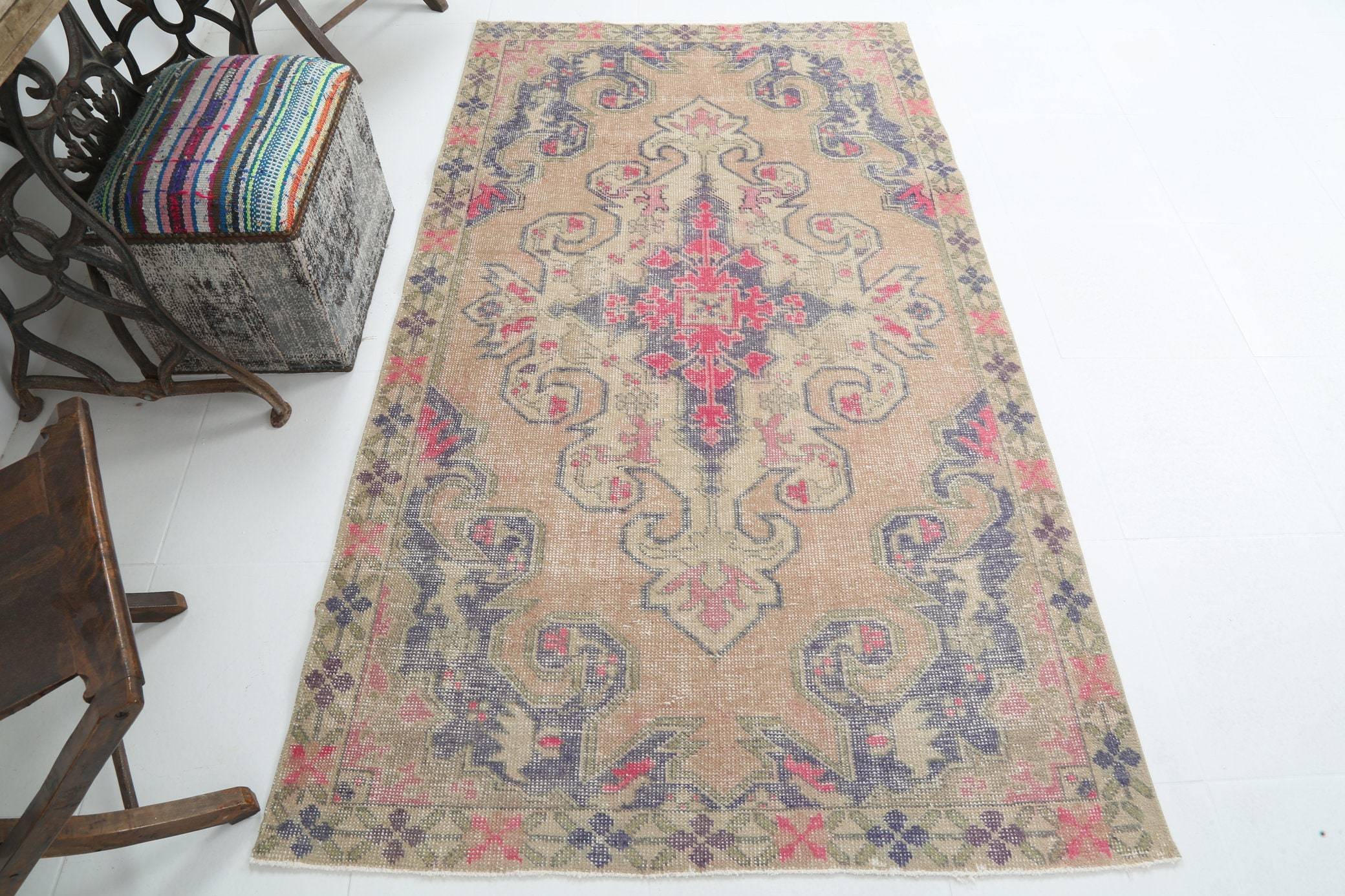 3' x 6' Pink Turkish Vintage Oushak Rug  |  RugReform