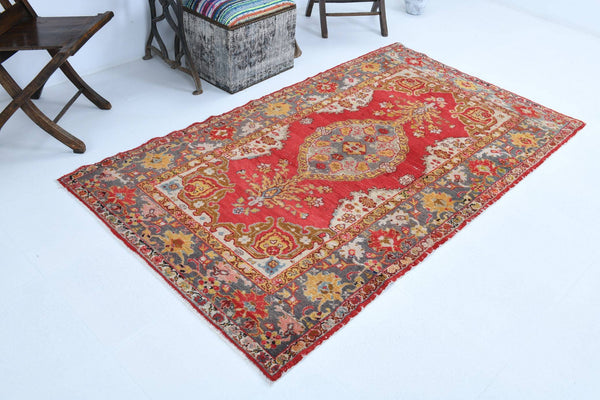 4' x 7' Red Turkish Vintage Rug  |  RugReform