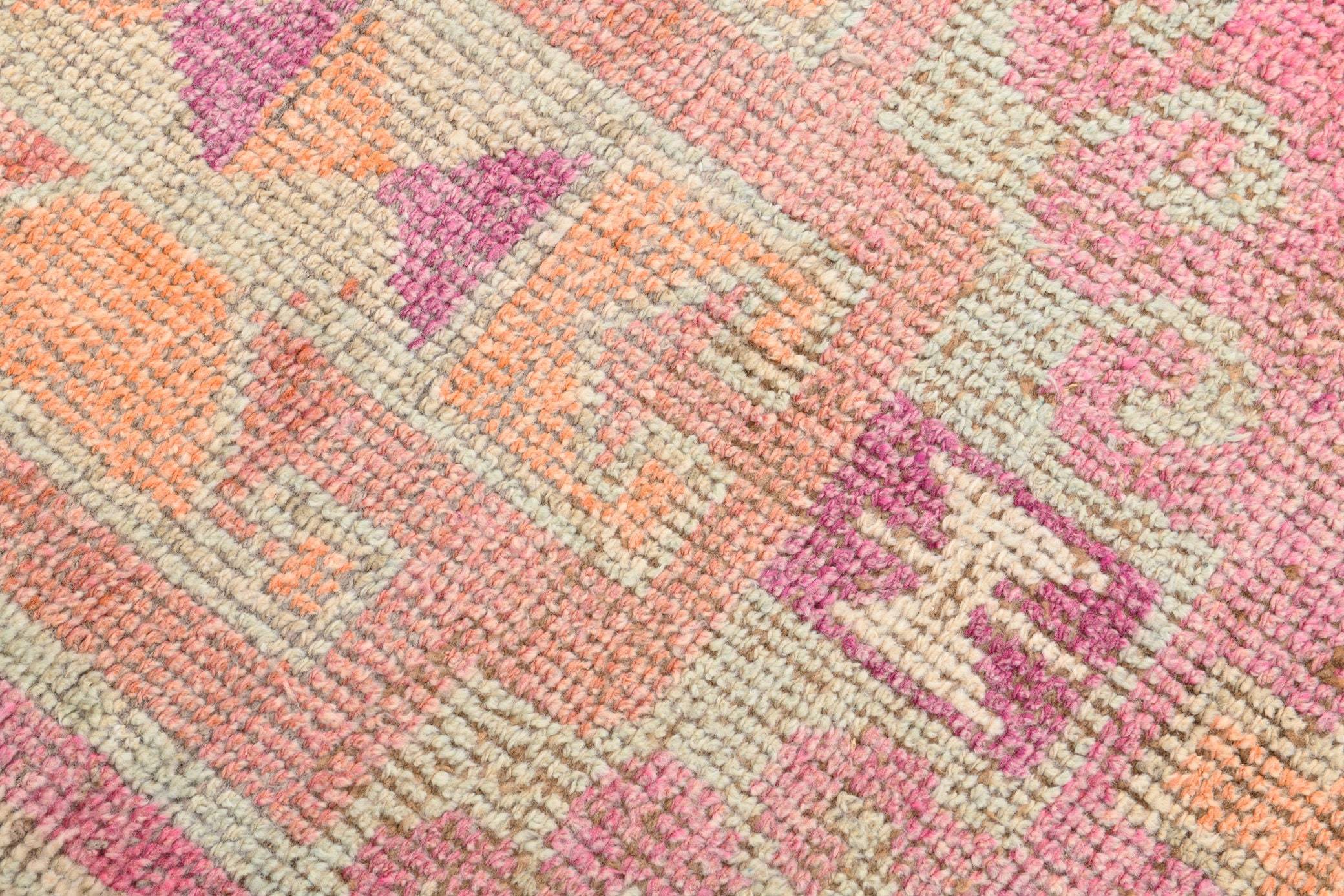 3' x 10' Pink Turkish Vintage Herki Rug  |  RugReform