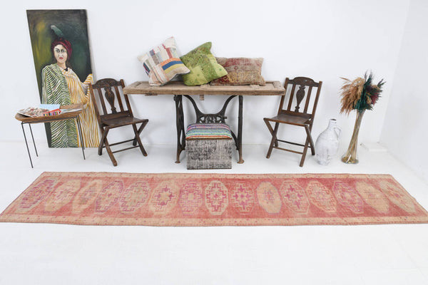 2' x 11' Red Turkish Vintage Herki Rug  |  RugReform