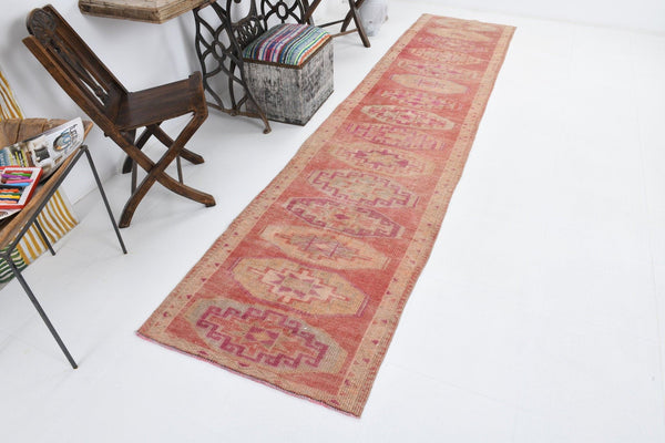 2' x 11' Red Turkish Vintage Herki Rug  |  RugReform